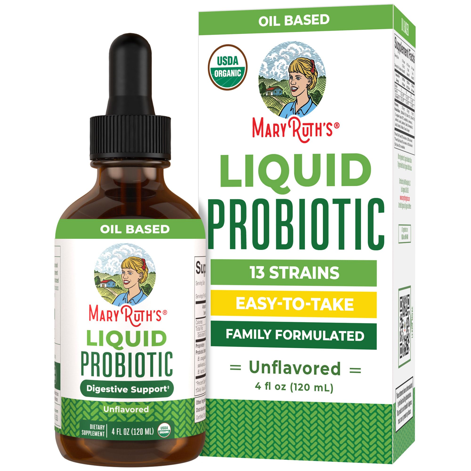 MARYRUTH'S USDA Organic Liquid Probiotic for Adults & Kids, Unflavored, 4oz 4 Fl Oz (Pack of 1)