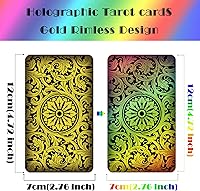 Vista 7 de Smoostart 78 cartas de tarot holográficas con guía, baraja de cartas de tarot clásicas para principiantes y jugadores profesionales, juego de contar