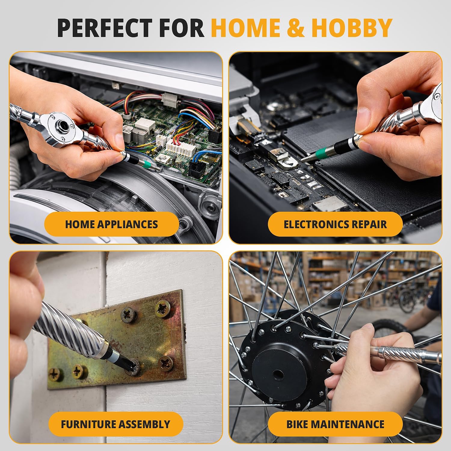 100 in1 Magnetic Ratcheting Screwdriver Set, 94 S2 Steel Bits, Storage Case for Computer, Drone, Furniture, Bicycle & DIY, Black