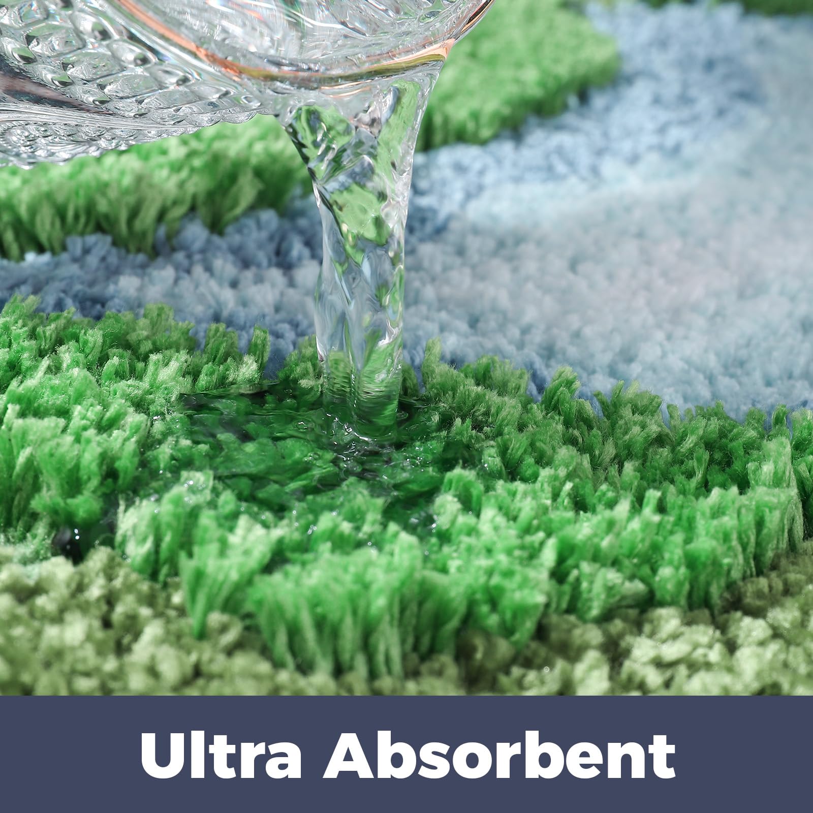 Alfombra de baño de musgo verde, ultra gruesa, suave, decoración estética 3D, bonita alfombra de baño única, súper absorbente, antideslizante, lavable, alfombra de musgo para suelo de ducha