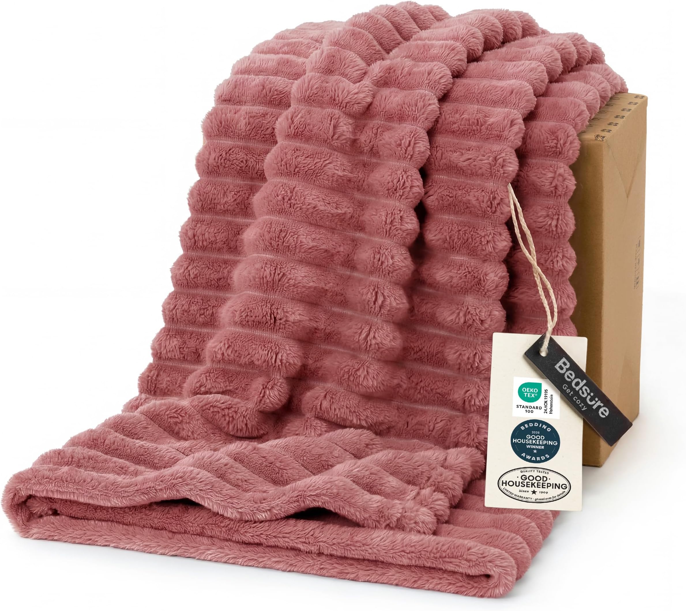 ダスティピンク ツイン XL ベッド用ブランケット - GentleSoft Cozy Soft Soft Blanket for Women Cute Small フリーススロー 女性用 誕生日プレゼント 母の日の装飾 ギフト 66x90インチ