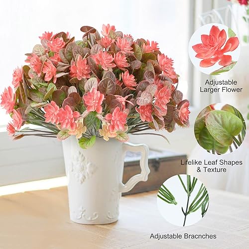 Miniatura 4 de ALAGIRLS Flores y plantas artificiales para exteriores, resistentes a los rayos UV, 6 paquetes de flores artificiales para decoración de interiores,