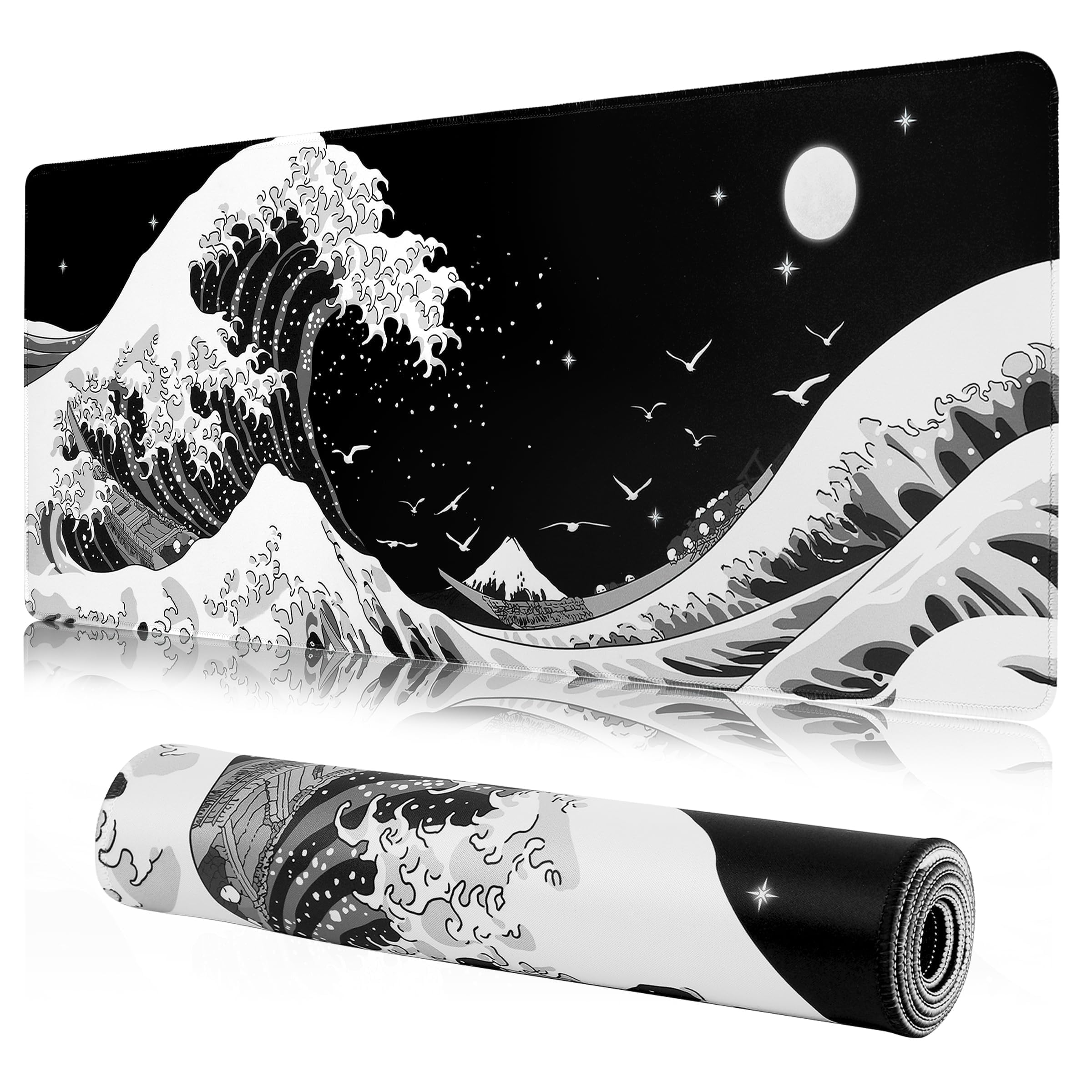 Alfombrilla De Ratón XXL Speed Gaming 900 X 400 mm - Alfombrilla para Ratón, Alfombrilla Escritorio Grande, Mouse Pad Mejora La Precisión Y La Velocidad -Ola Gris