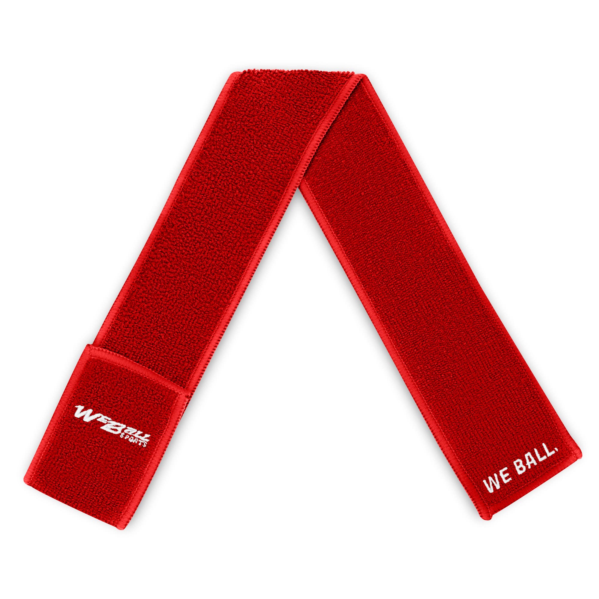 We Ball Sports Streamer Football Towel, Sports Towel with Hook and Loop Fastener to Clean Football Visor and Gloves (Red, Adult)