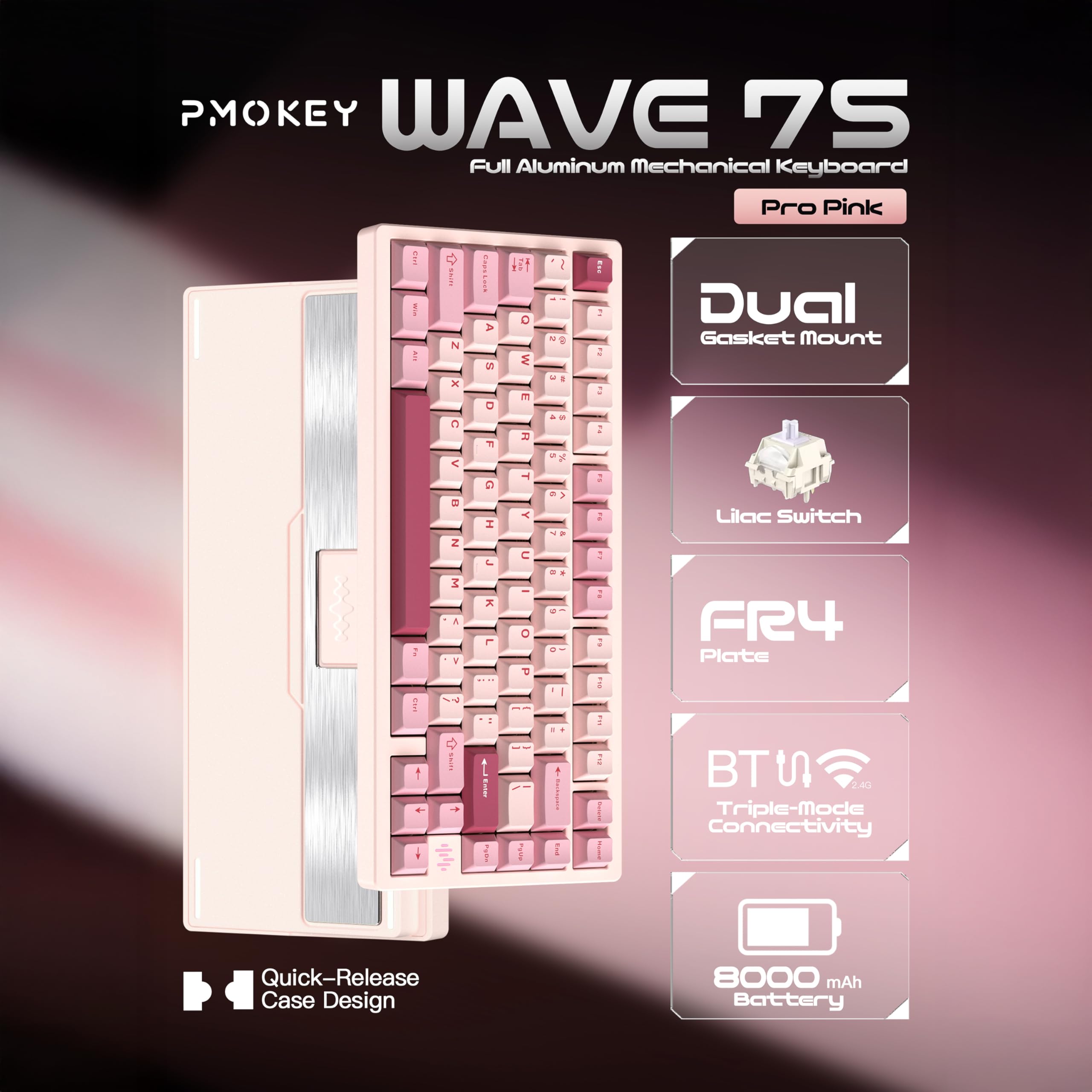 Amazon | KEEBMONKEY PMO Wave 75 CNC アルミニウム クイックリリース