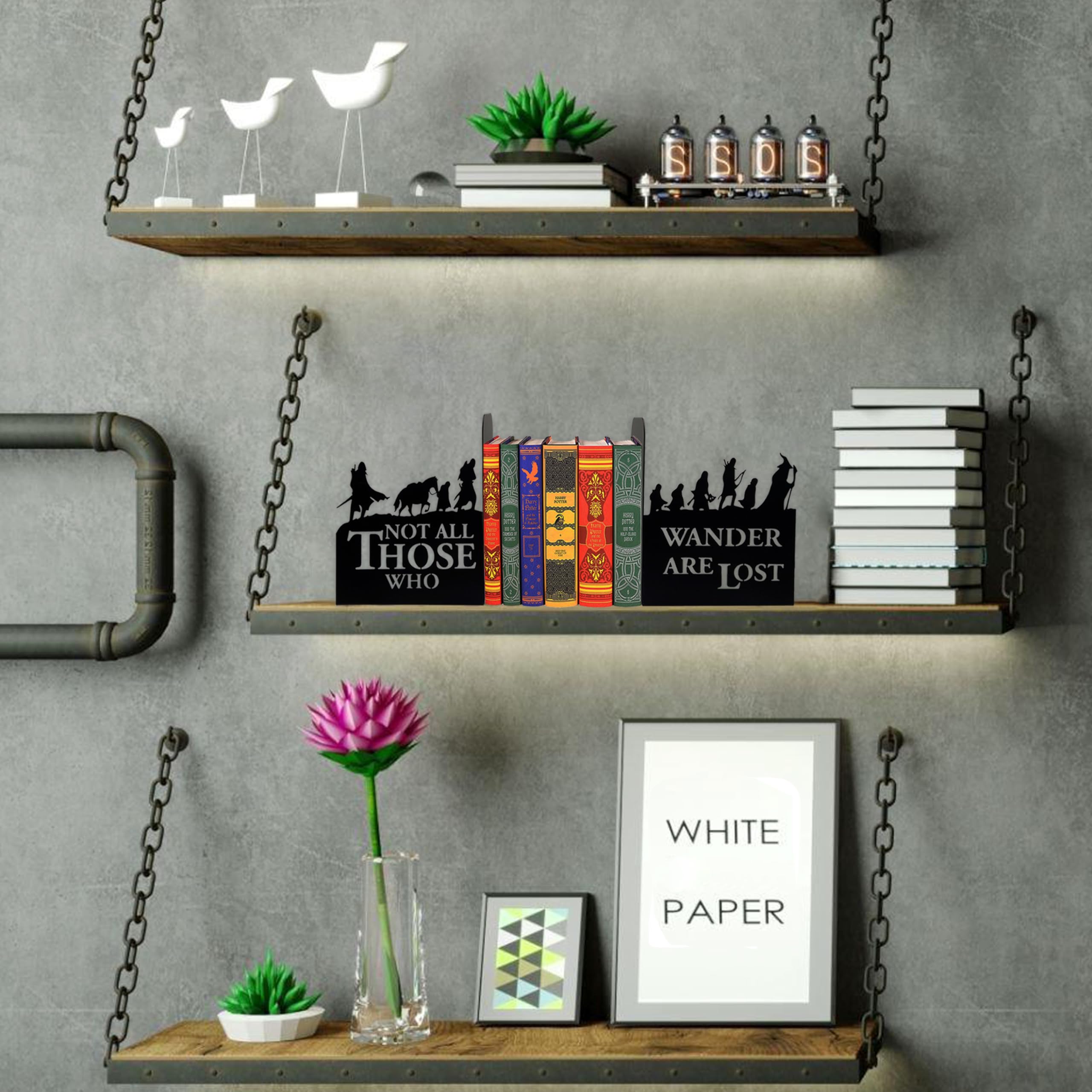 Serre-Livres Décoratif En Résine - Le Seigneur Des Anneaux - Décoration De Livre - 14,8 Cm