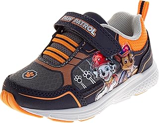 Josmo Boys Paw Patrol Lightweight Sneaker with Easy Strap Closure, Size 9 Toddler, Black/Orange