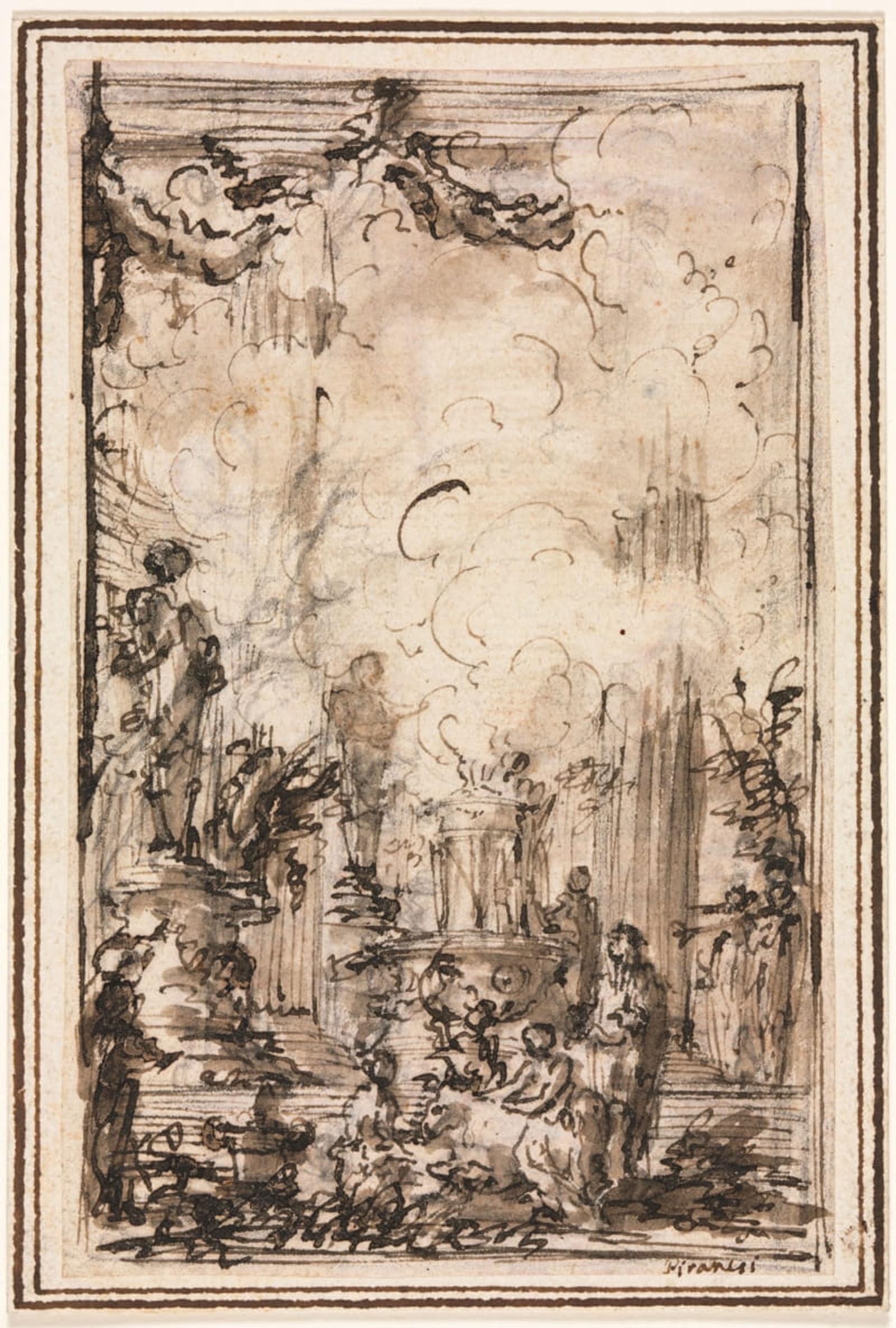 ARTXLXXBN Famous Art Print Poster Vintage Wall Art Sacrificial Offering in a Temple by Battista Piranesi Canvas Art Poster for Home Decor 60x90cm