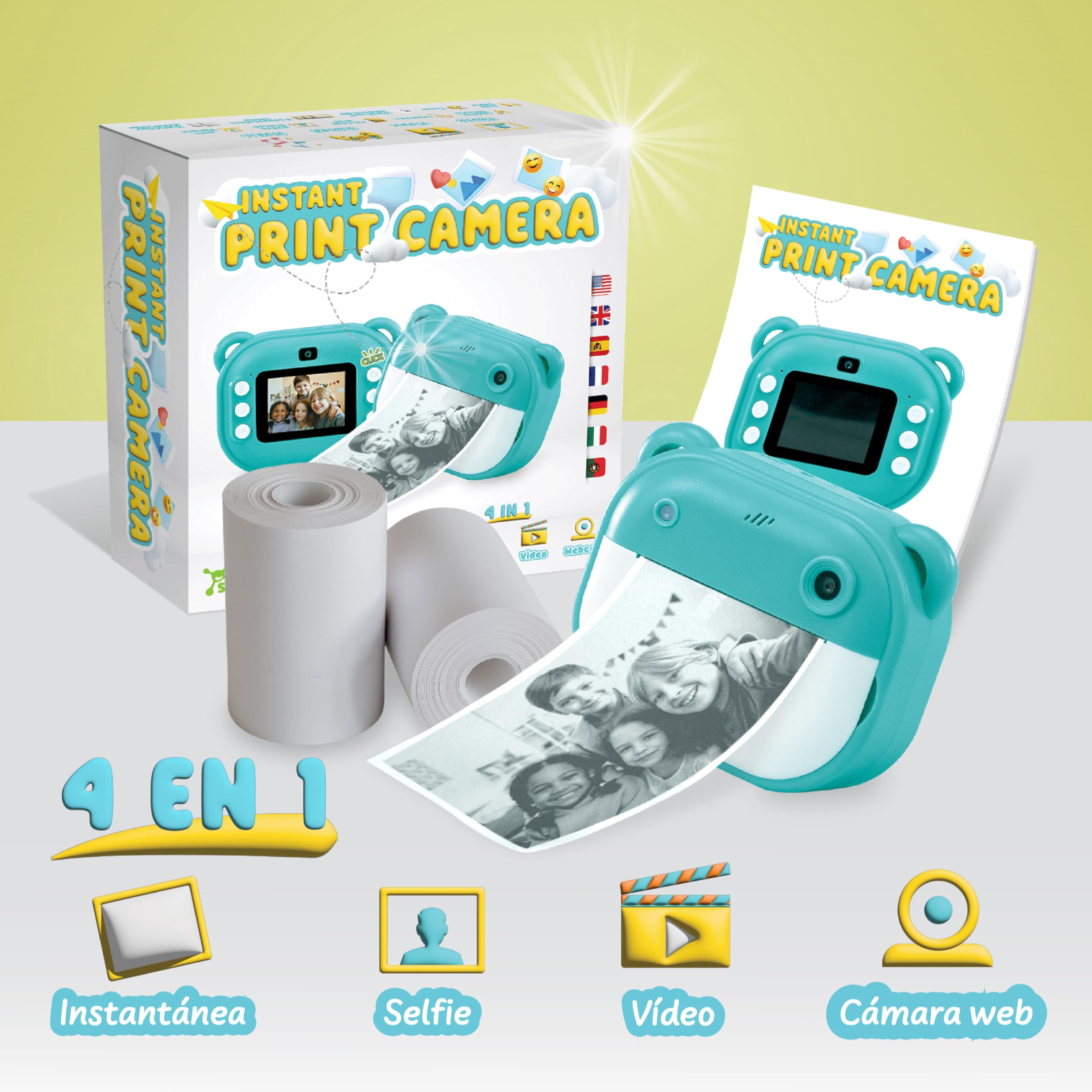Science4you Cámara Instantánea para Niños – Captura Recuerdos con Esta Camara Fotos Infantil Instantanea con Papel de Impresión, Haz Clic y Obtén tu Foto Instantánea, Niños y Niñas de 4 5 6+ Años
