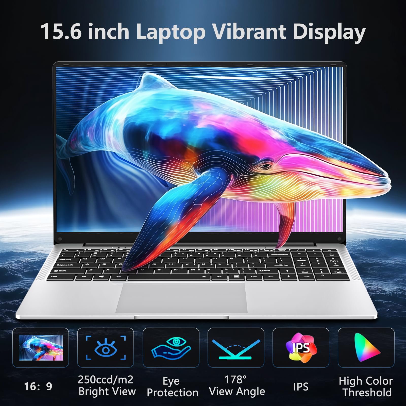 Computer portatile 2025, computer portatile da 15,6 pollici con SSD LPDDR4 da 12 GB da 256 GB, N4000 Dual Core fino a 2,6 GHz, computer portatili portatili per lavoro e studio, FHD 1920x1080