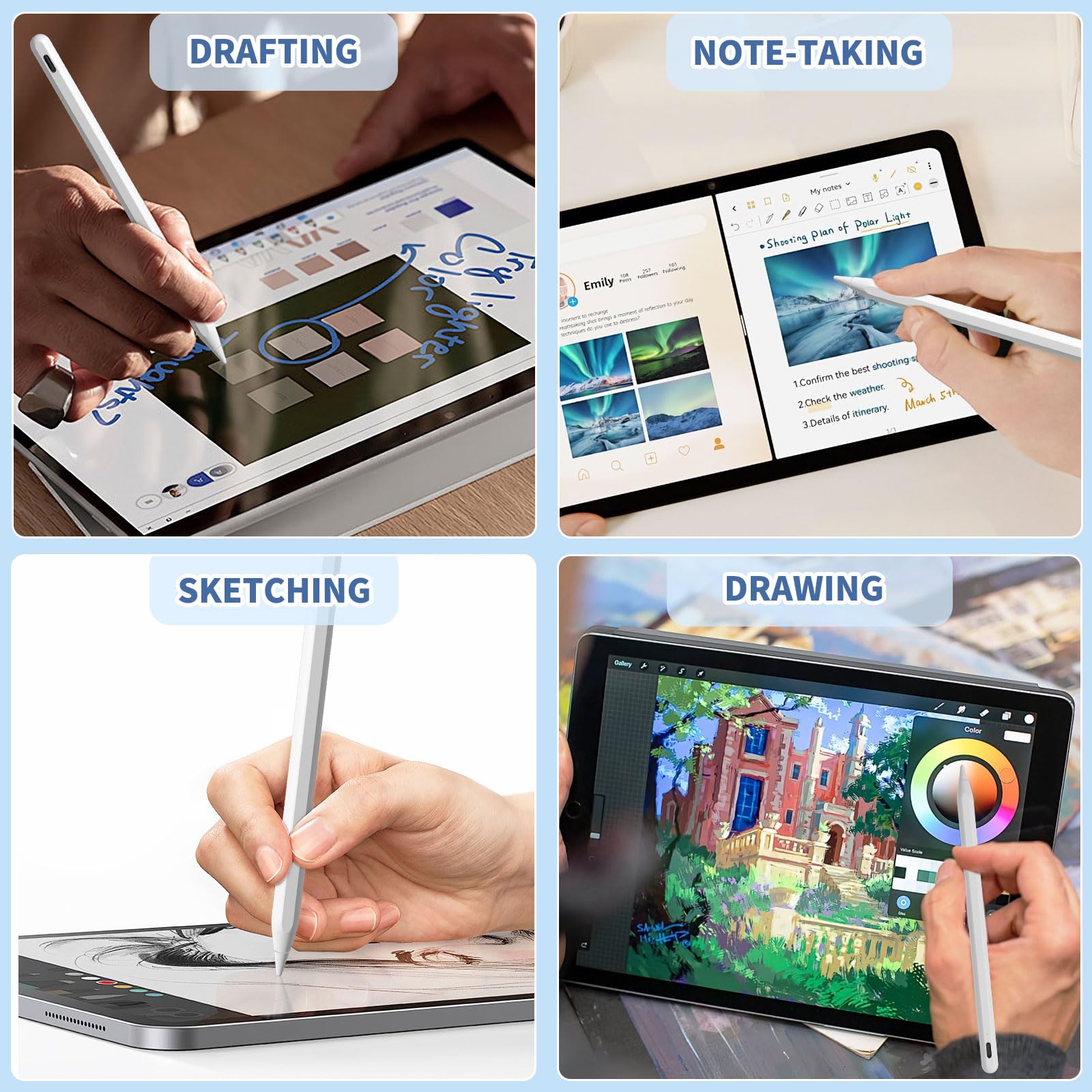 即決可 iPad Pro+ Apple Pencil セット HFENGZN iPad Apple Pencil 9. ve 10. Nesil, iPad Avuç İçi Reddetme