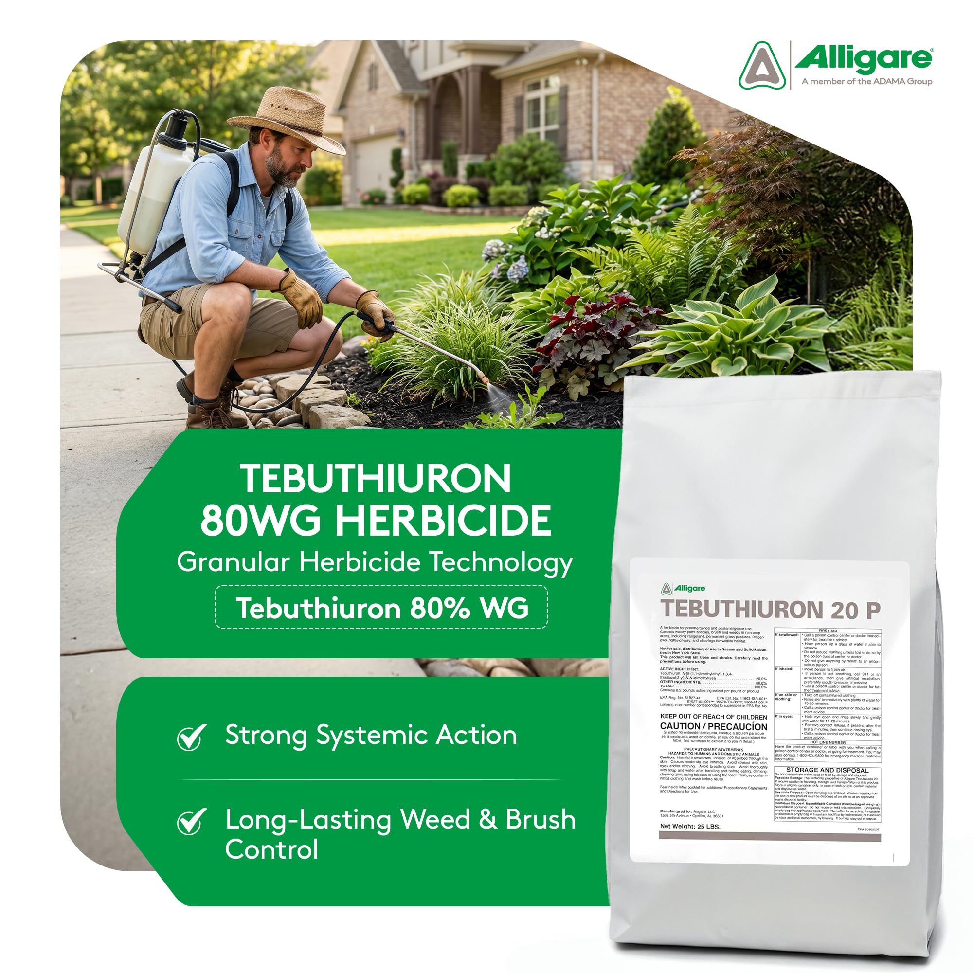 Amazon.com : Alligare Tebuthiuron 20P Herbicide Weed Killer for Rangeland,  Pastures, and Wildlife Habitats - Pre & Post-Emergence Brush Killer -  Long-Lasting, Selective Control of Woody Plants - 25 lb : Patio,