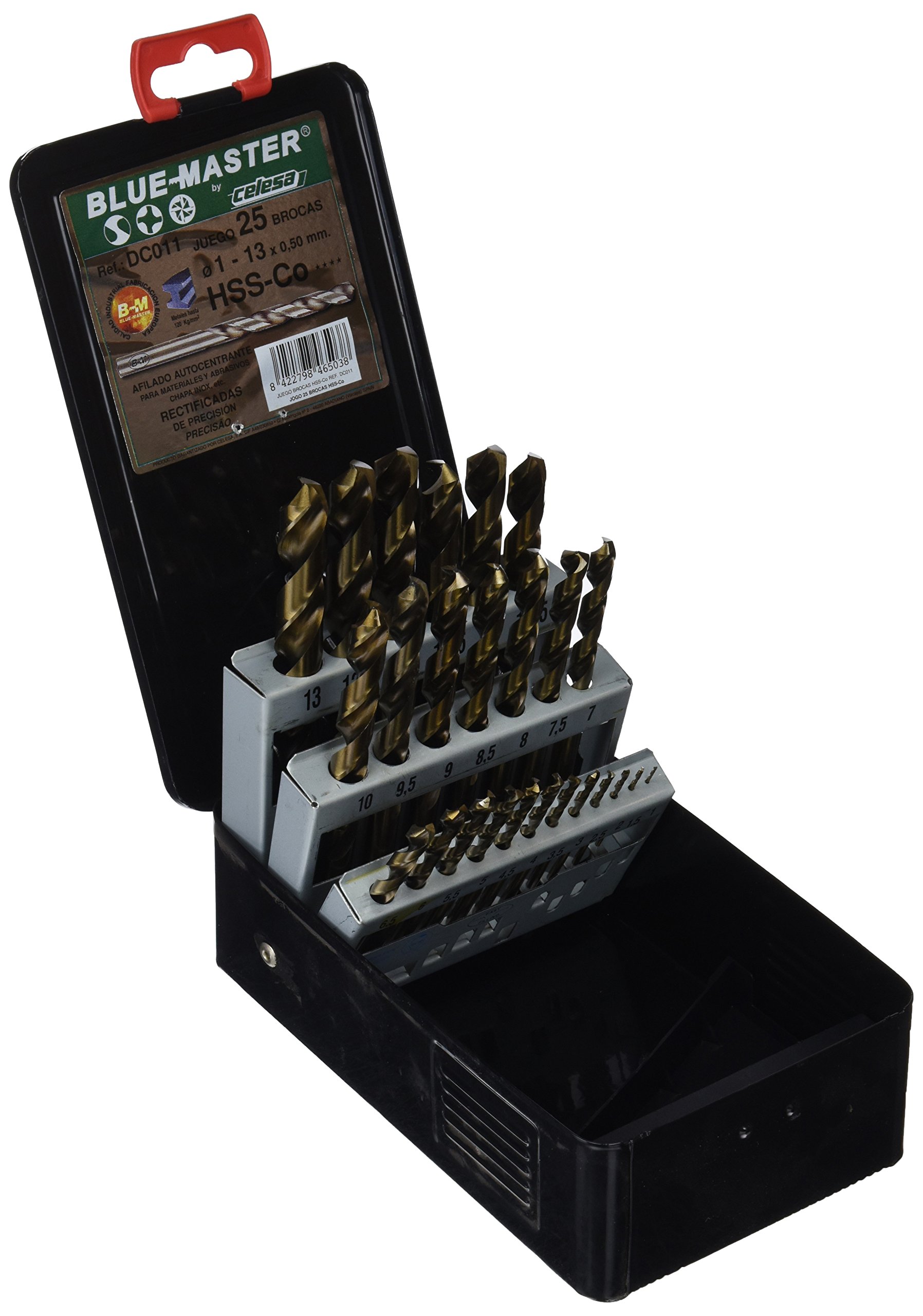 Celesa - Estuche metalico/a 25 brocas rectificada hss-co 5%