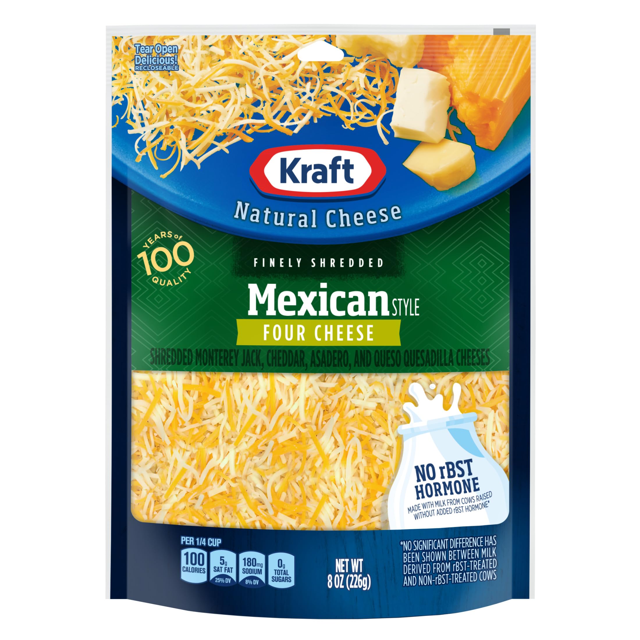 Kraft Natural Shredded Mexican Style Four Cheese (8 oz Bag)