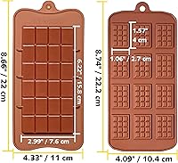 Vista 6 de Anaeat Moldes de silicona desmontables para chocolate, juego de 4 moldes de silicona flexibles y antiadherentes para barras de proteína y energía
