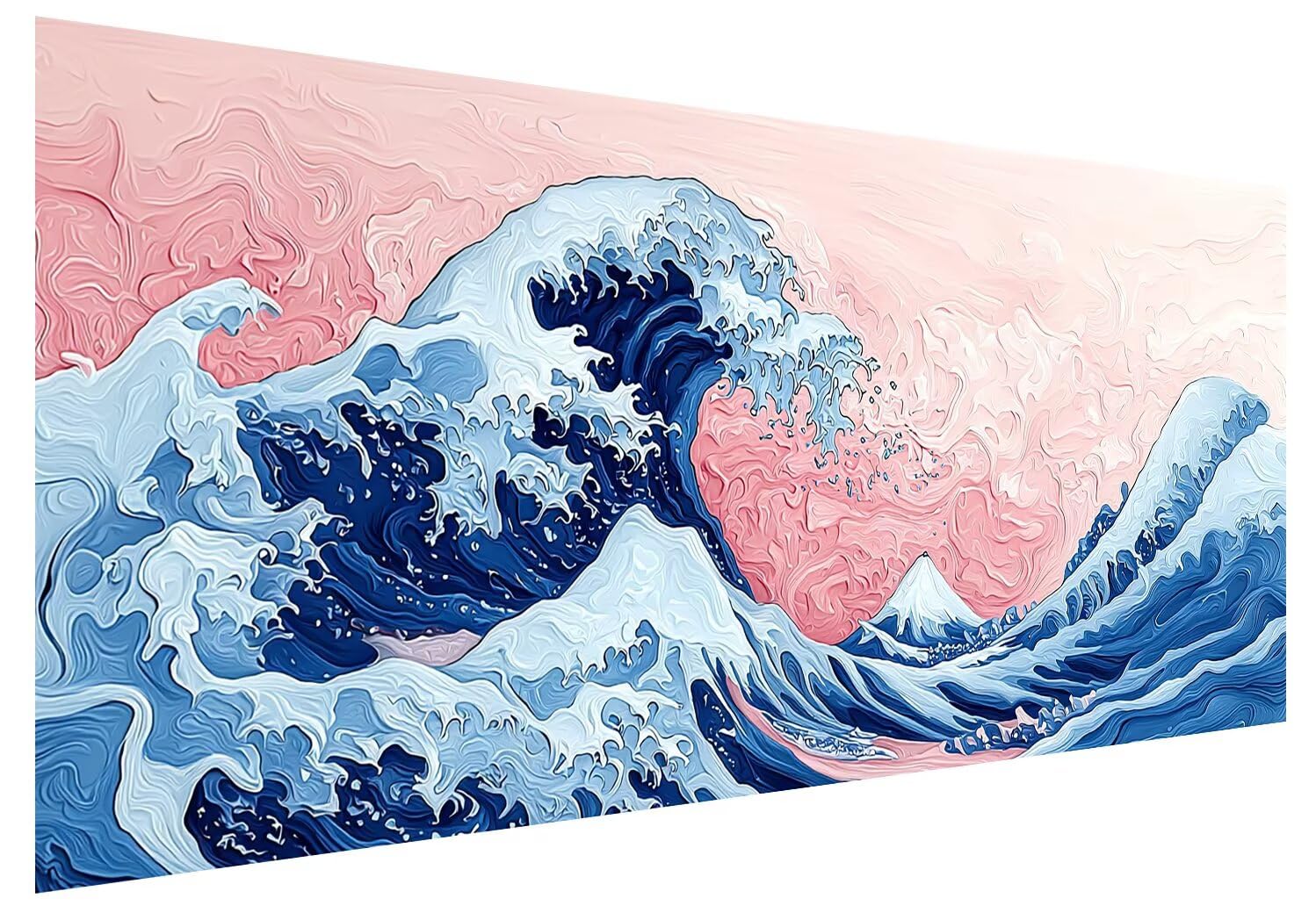 Rosa Diamond Painting Groß XXL 250x100cm, Basteln Erwachsene Diamond Painting Set, 5D DIY Meer Diamant Paintings Bilder Erwachsene, Diamond-painting Set mit Zubehör für Deko Wohnzimmer, Geschenke D-77