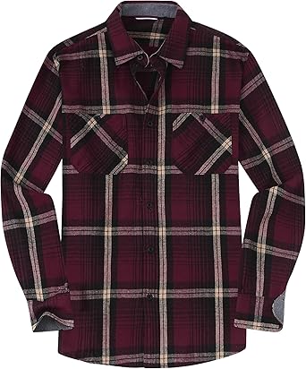Alex Vando Mens Button Down Shirts Regular Fit Long Sleeve Casual Plaid Flannel Shirt