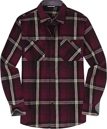Alex Vando Mens Button Down Shirts Regular Fit Long Sleeve Casual Plaid Flannel Shirt
