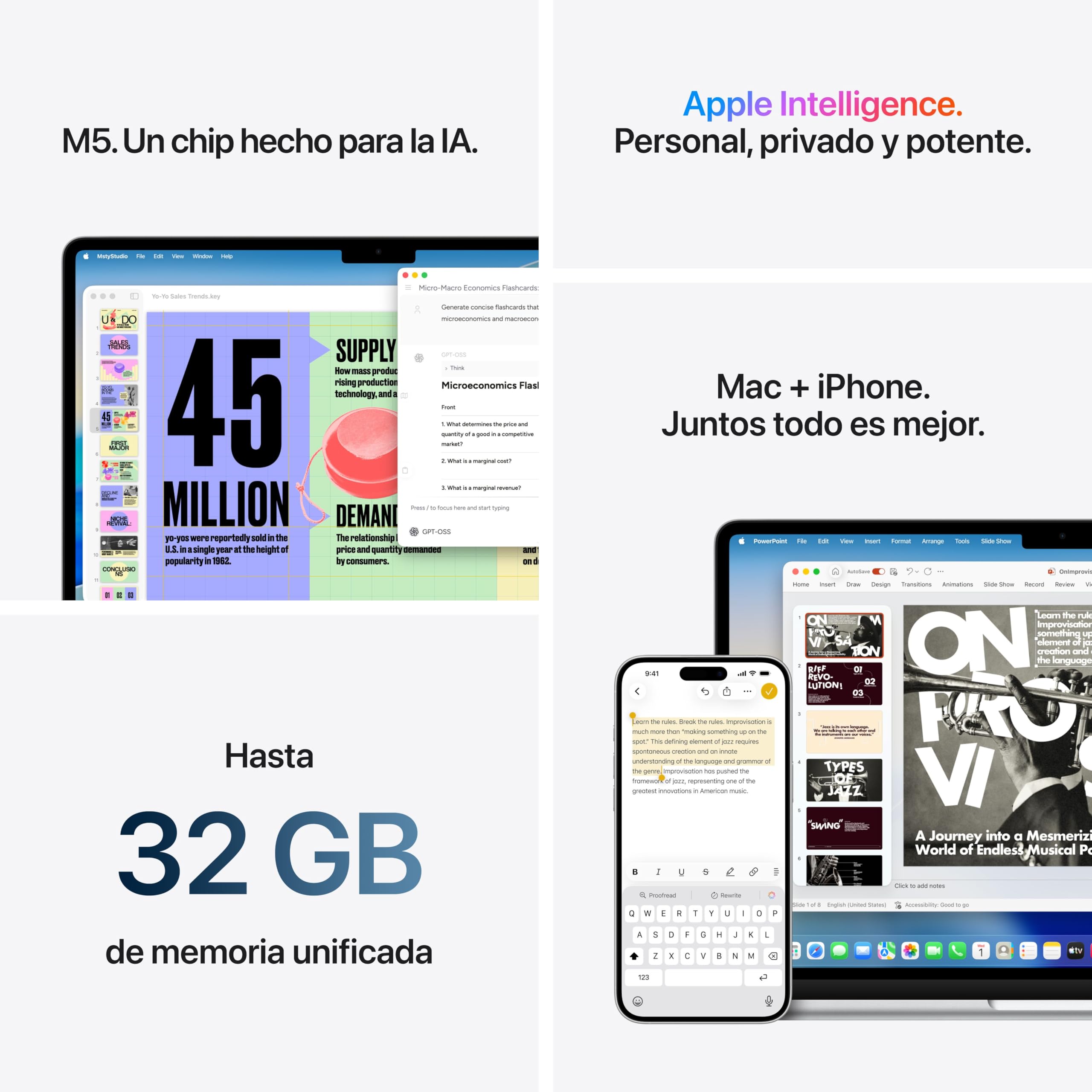 Apple MacBook Air de 13,6 Pulgadas con Chip M5: Pantalla Liquid Retina, CPU de 10 núcleos, GPU de 8 núcleos, 16 GB de Memoria unificada, 512 GB de SSD, Wi-Fi 7,Teclado español; Medianoche — view 5