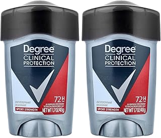 DEGREE Men Clinical Protection Sport Strength Antiperspirant & Deodorant, 1.7 Ounce, Pack of 6