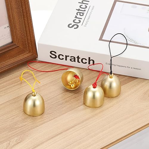 Miniatura 6 de PATIKIL 2 carillones de viento, campanas colgantes, campanas de templo, campanas retro para colgar al aire libre, metal chino, campanas de viento