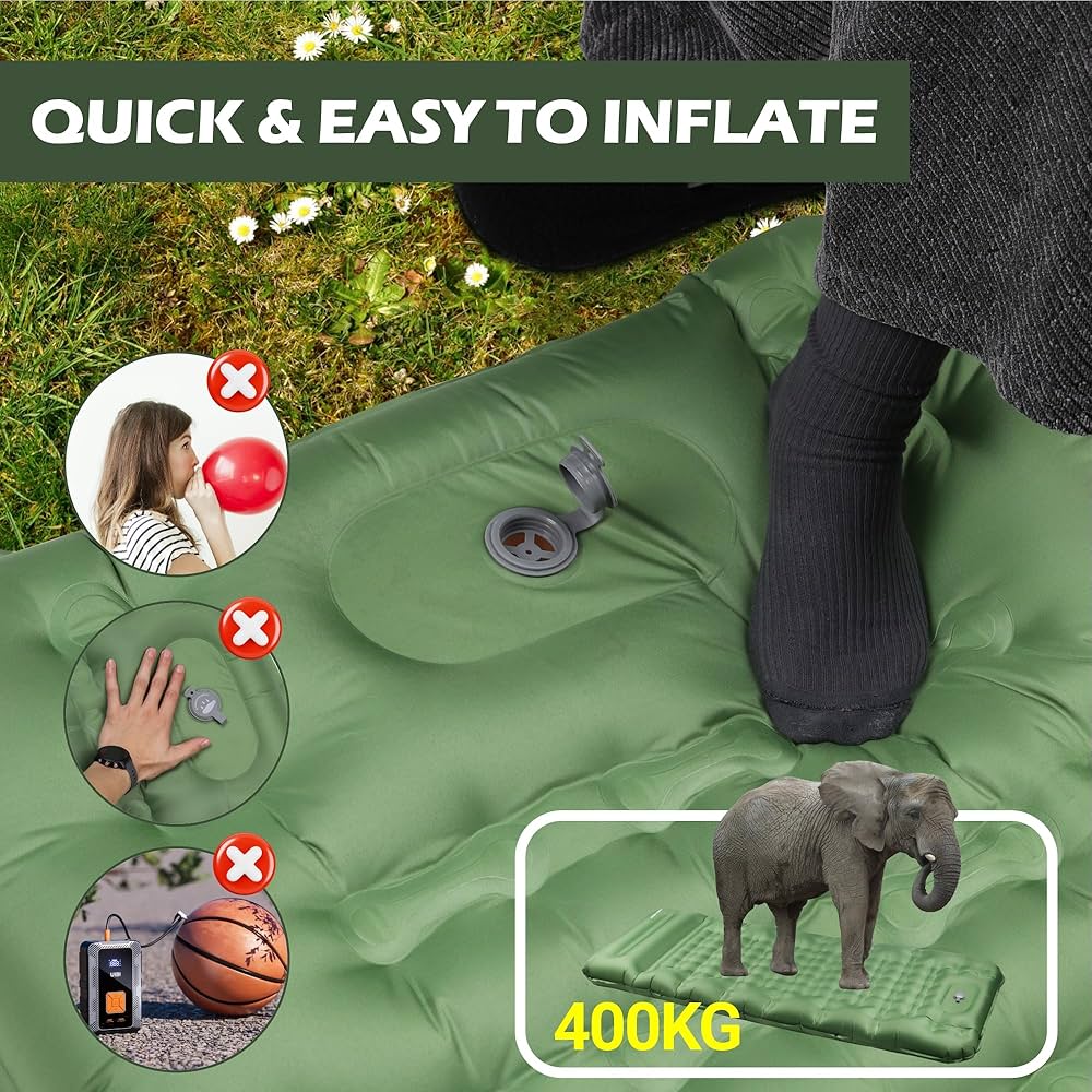 Self Inflating Sleeping Pad for Camping, 6 Inch Ultra-Thick