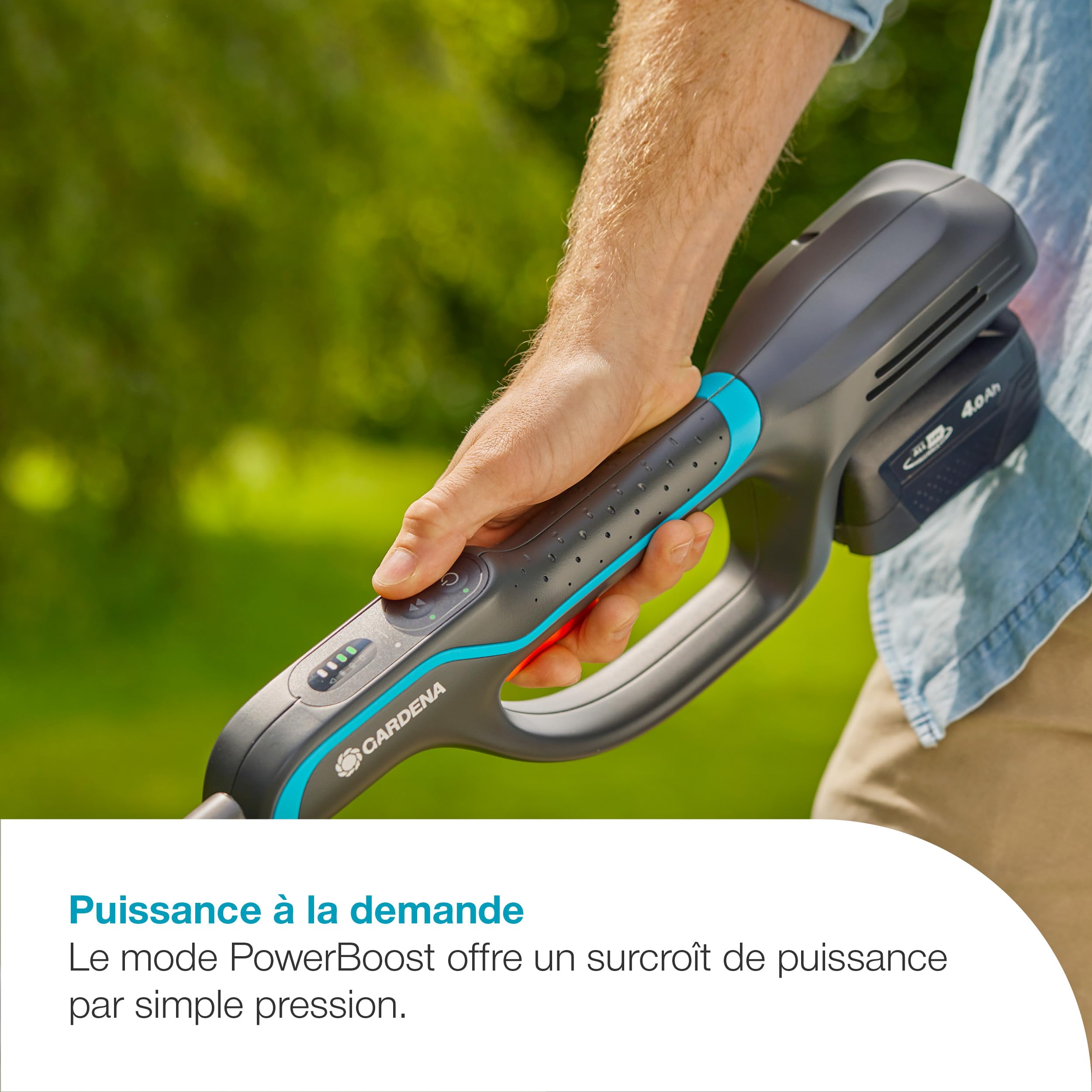 Gardena Coupe-Bordures PowerTrim 30/18V P4A - sans Chargeur ni Batterie: Puissant, Fil Nylon 2 mm, Réglable, pour Herbe Dense, sans Fil (14703-55)