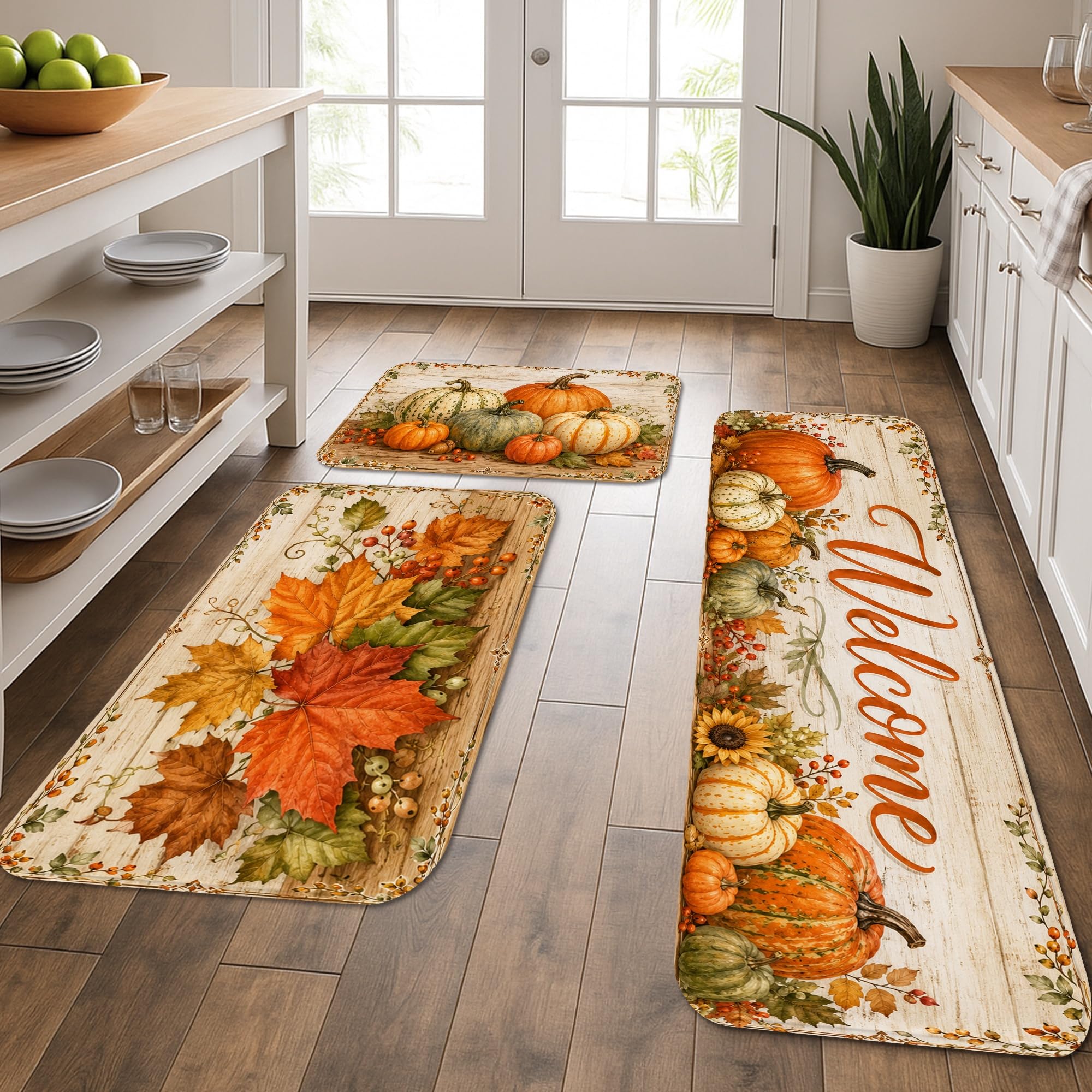 Tapis de cuisine lavables et doux motif tournesol pour une protection optimale