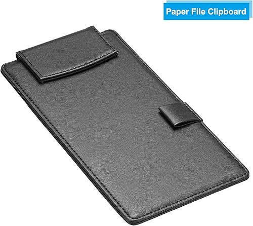 Miniatura 3 de PATIKIL Portapapeles de cuero sintético A6 de 8.7 x 4.7 pulgadas, organizador de documentos legales, organizador de documentos para oficina