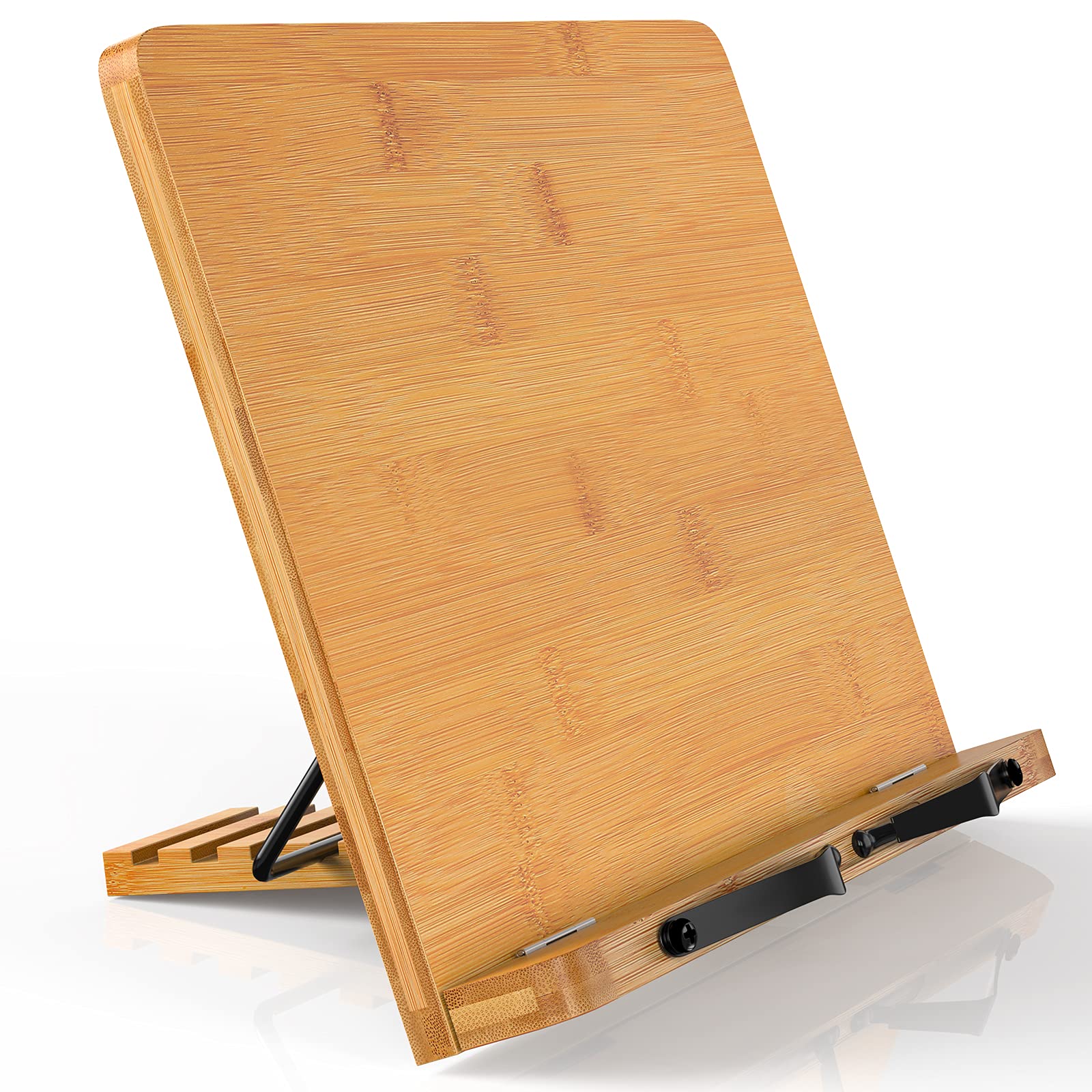 Buy Bamboo Book Stand for Reading with Upright Adjustable Height