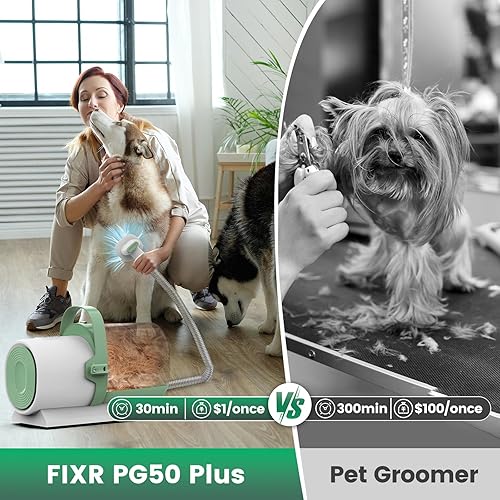 Miniatura 7 de Aspiradora de aseo para perros, kit de aseo para mascotas, cortadora de uñas para perros, taza de polvo de 2.5 L, 7 herramientas de aseo de 11000