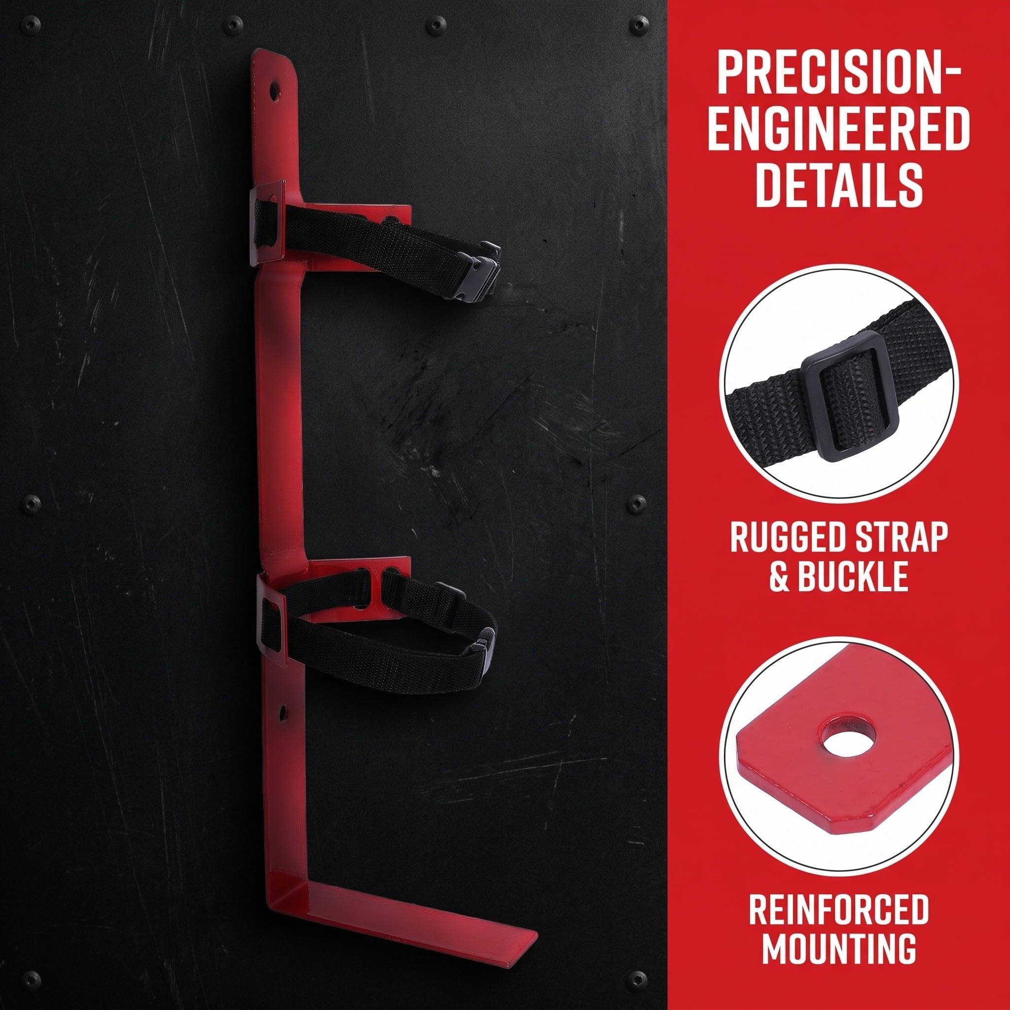 Operitacx Soporte de pared para extintor - Soporte metálico para extintor de 3 a 6 kg - Colgador resistente y que ahorra espacio para garaje, comercio, tienda y almacén.