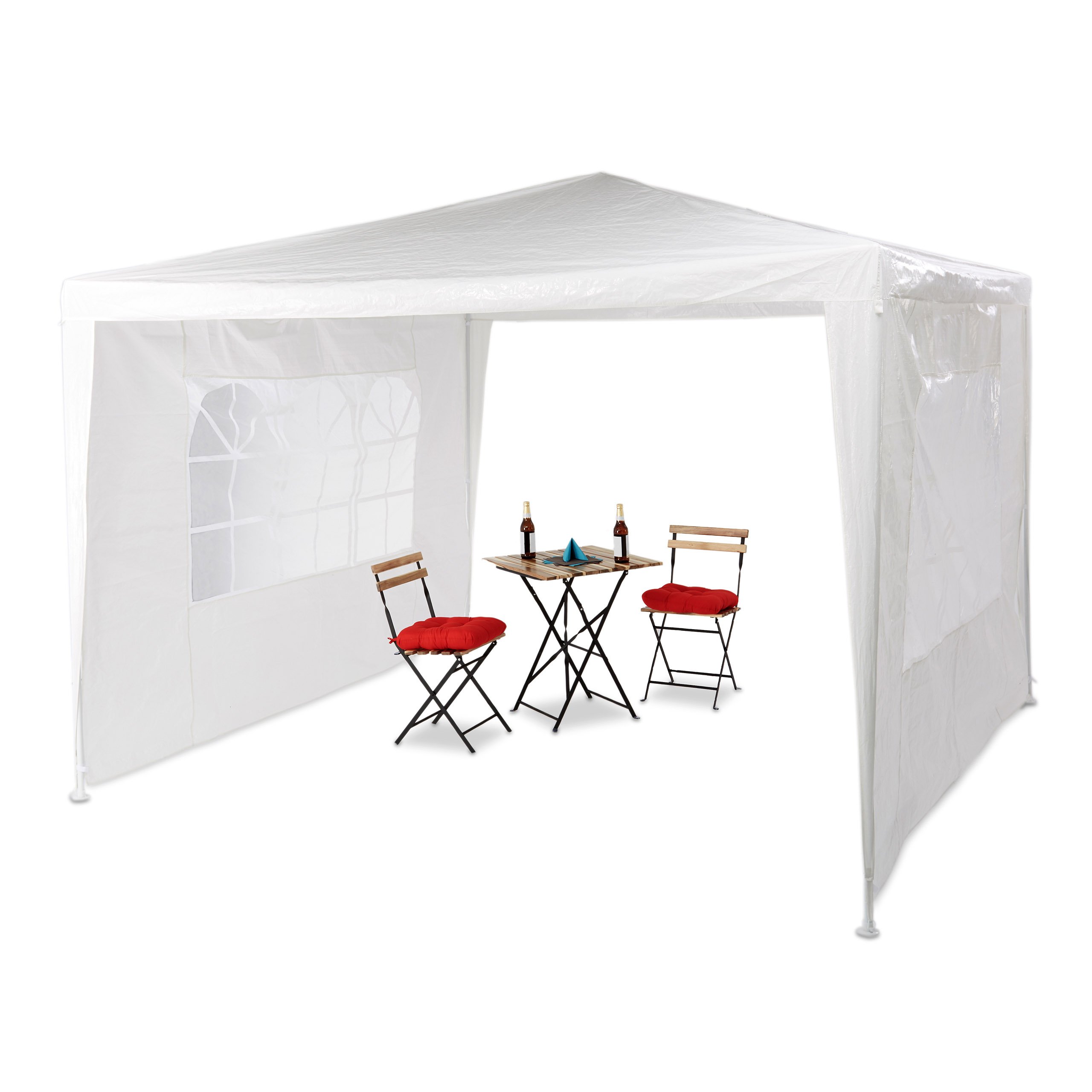 Relaxdays Pavillon, weiß, 300 x 300 x 250 cm, 10020810_49
