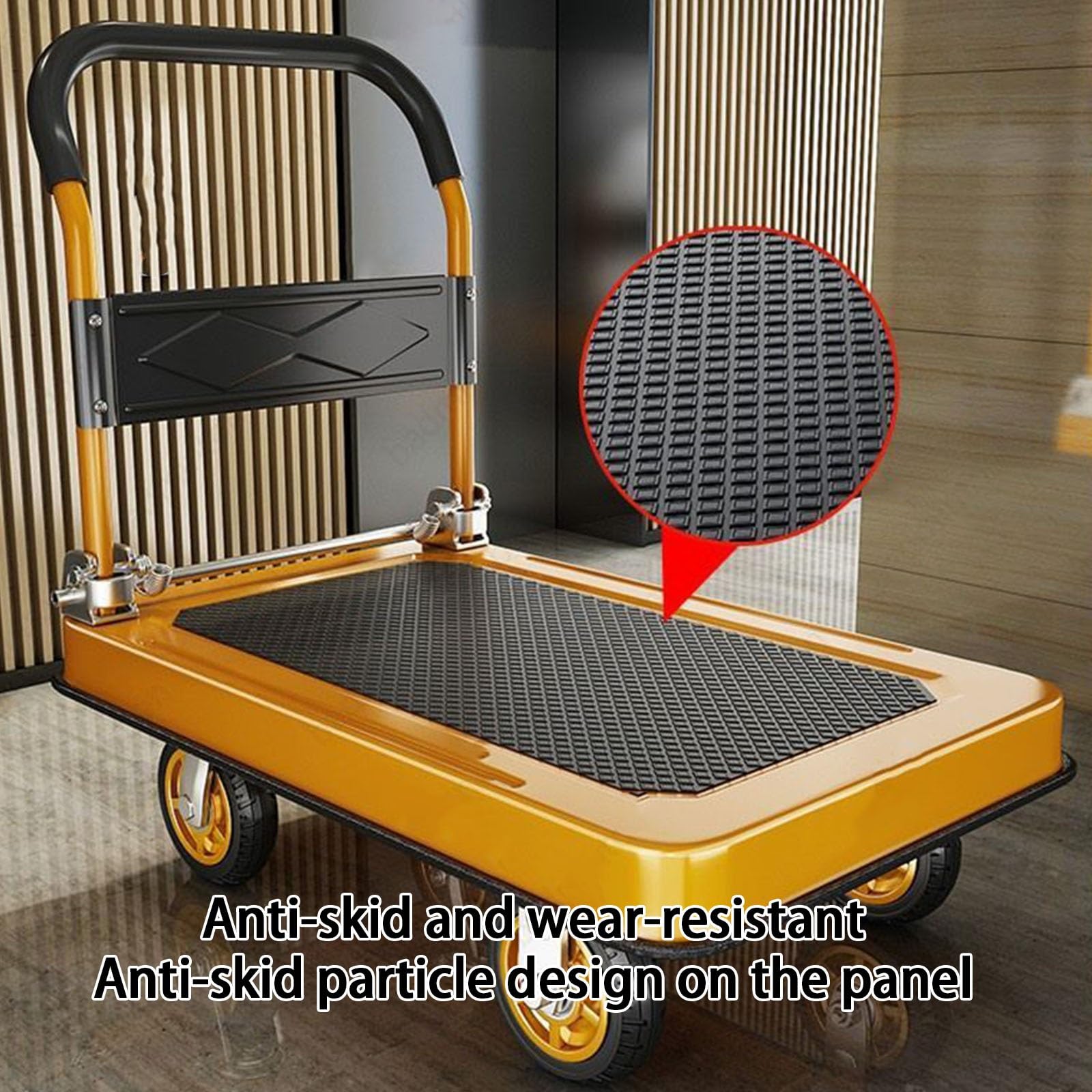 Carrello da Trasporto Carrello Piccolo Dolly Portatile Carrelli Carretto Domestico Robusto Carrello da per L'uso in Adatto per Lo Spostamento di Cantieri Trasporti E Altri Scopi(60X90cm)
