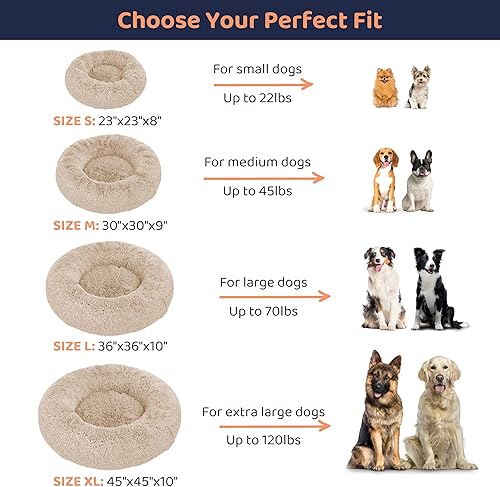 Miniatura 3 de Cama para perros con forma de dona, comodidad prémium para aliviar la ansiedad, diseño esponjoso y calmante con soporte ultra afelpado, acogedora