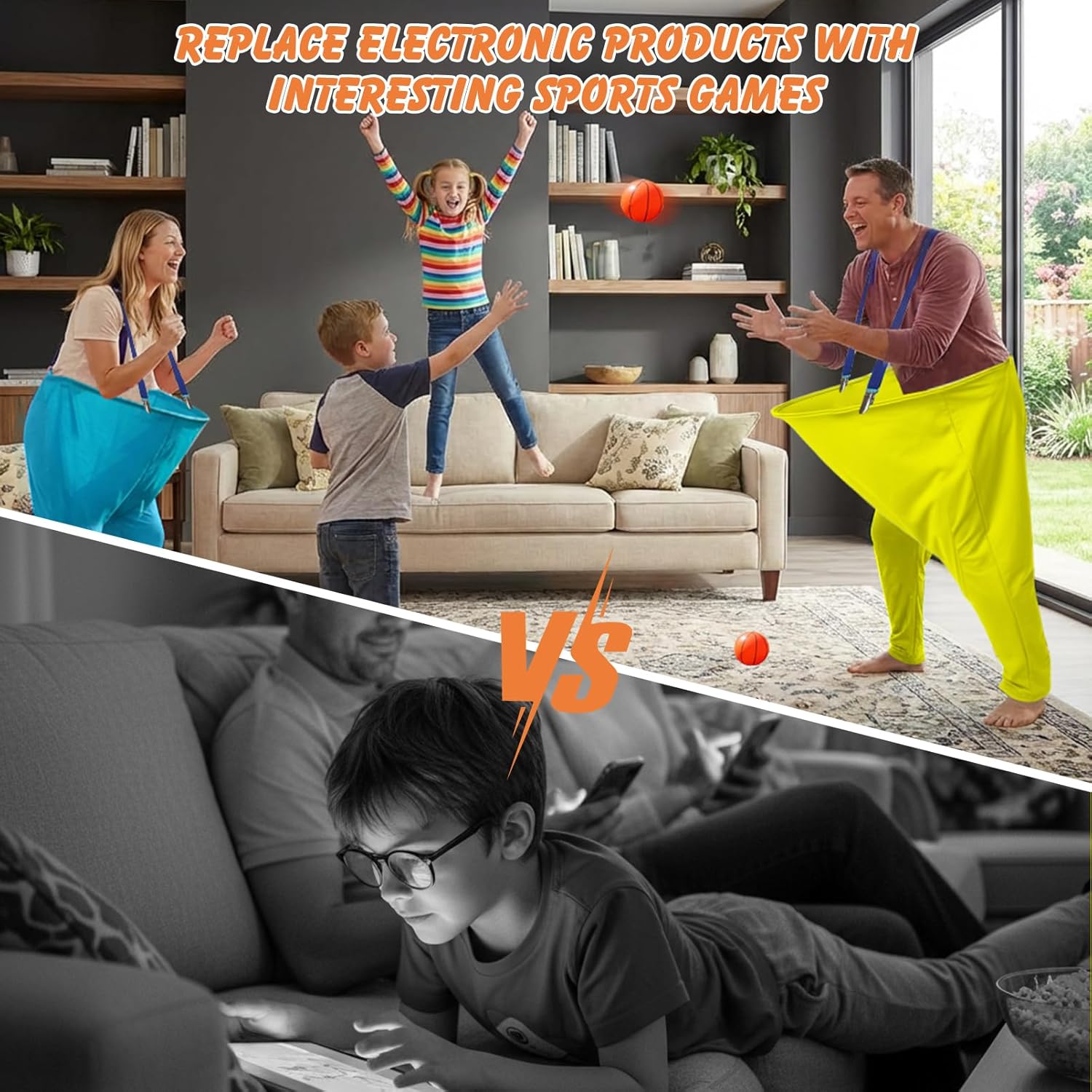 Granny Pants Yard Game Set for Adults - with Thickened Upgraded Bouncy Balls, Straps & Game Manual, Fun Outdoor Party Games for Family Backyard Gatherings（2pcs/4pcs）