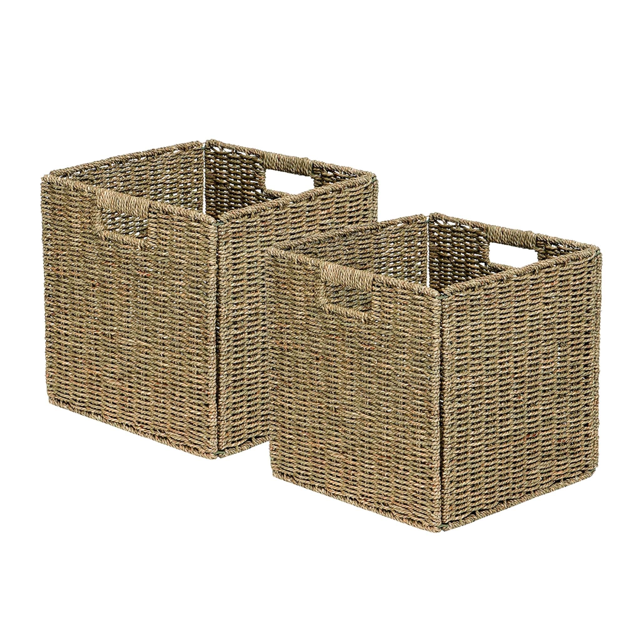 Paniers de rangement pour cacher le désordre boîte pliable en jonc
