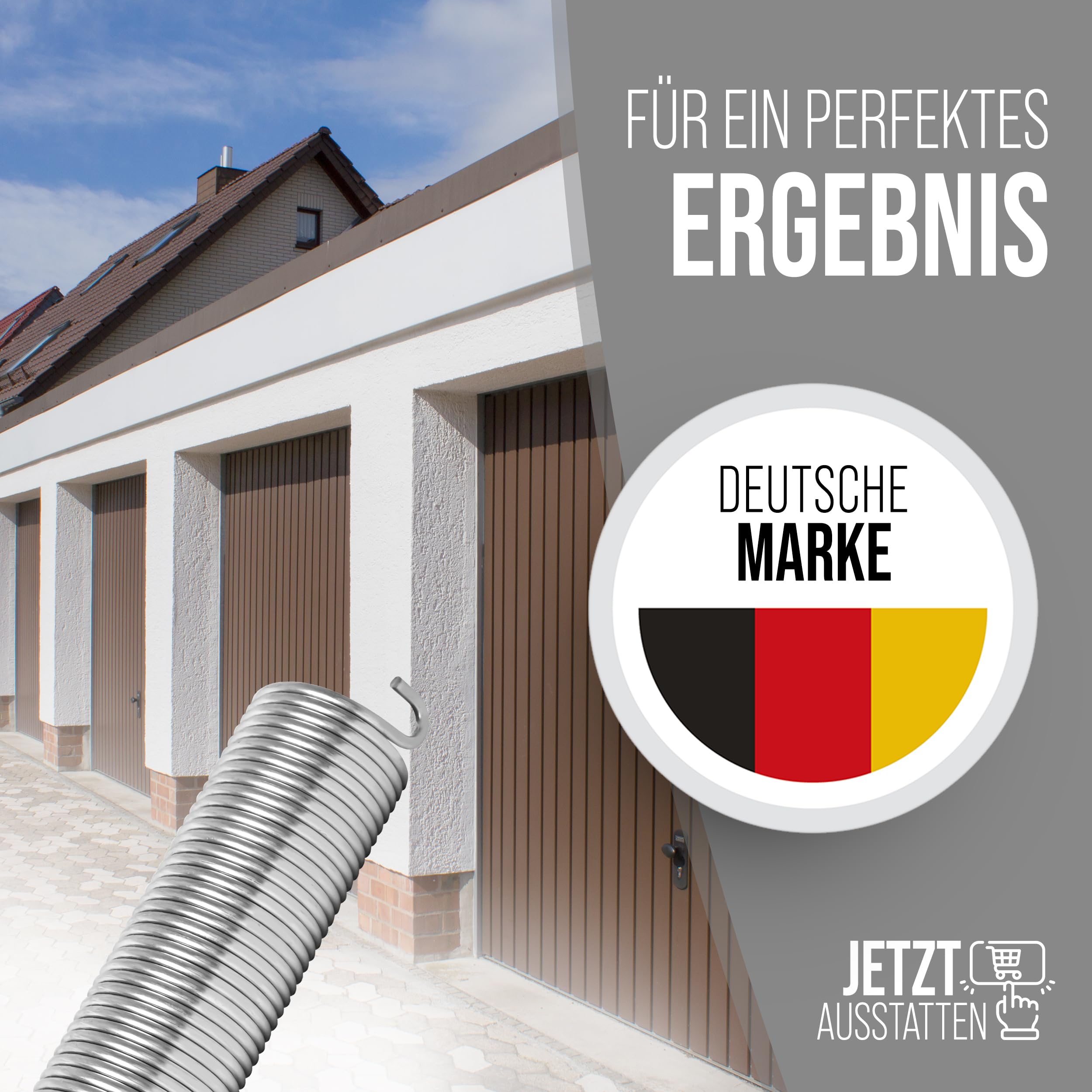 Torsionsfeder für Hörmann Garagentor - in 16 verschiedenen Größen erhältlich - (L701/L20, 387x50x4,5mm) - verzinkte Torsionsfeder aus Federstahl- Erstausrüster Qualität