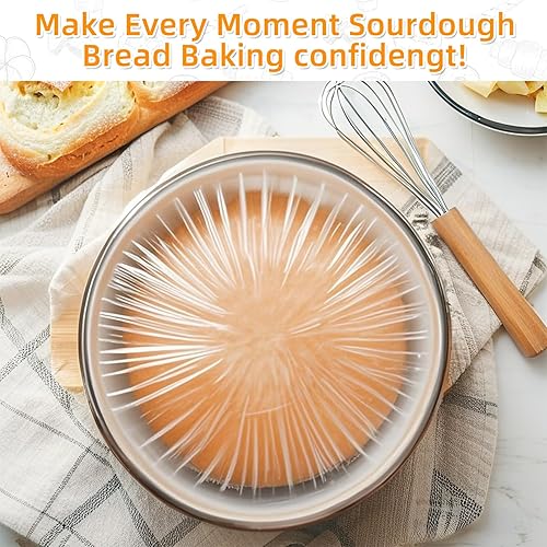 Miniatura 7 de Cubierta elástica grande para tazón de cocina, 100 unidades, para comedor, cubierta de ensalada, cubierta de alimentos para mezclar cuencos,