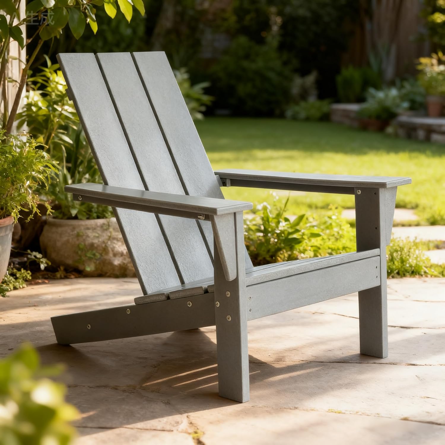 PROHIKER Adirondack Chair, HDPE Patio Chair, All Weather Outdoor Chairs for Lawn Garden Porch Backyard(Grey)
