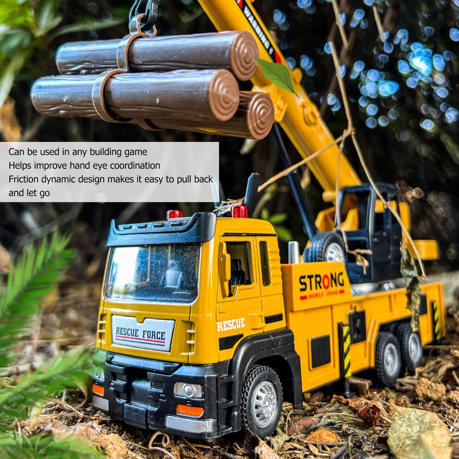 Autogrue pour Enfants Grue à Bras Camion Jouet Micro Grue Camion Jouet Autogrue pour Enfants Friction en Alliage Conception Dynamique Amélioration de la Coordination Véhicule