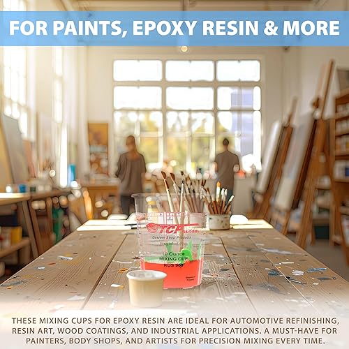 Vista 6 de Custom Shop - Vasos mezcladores de pintura (caja completa de 100 cada una). Los vasos tienen las proporciones de mezcla calibradas al costado