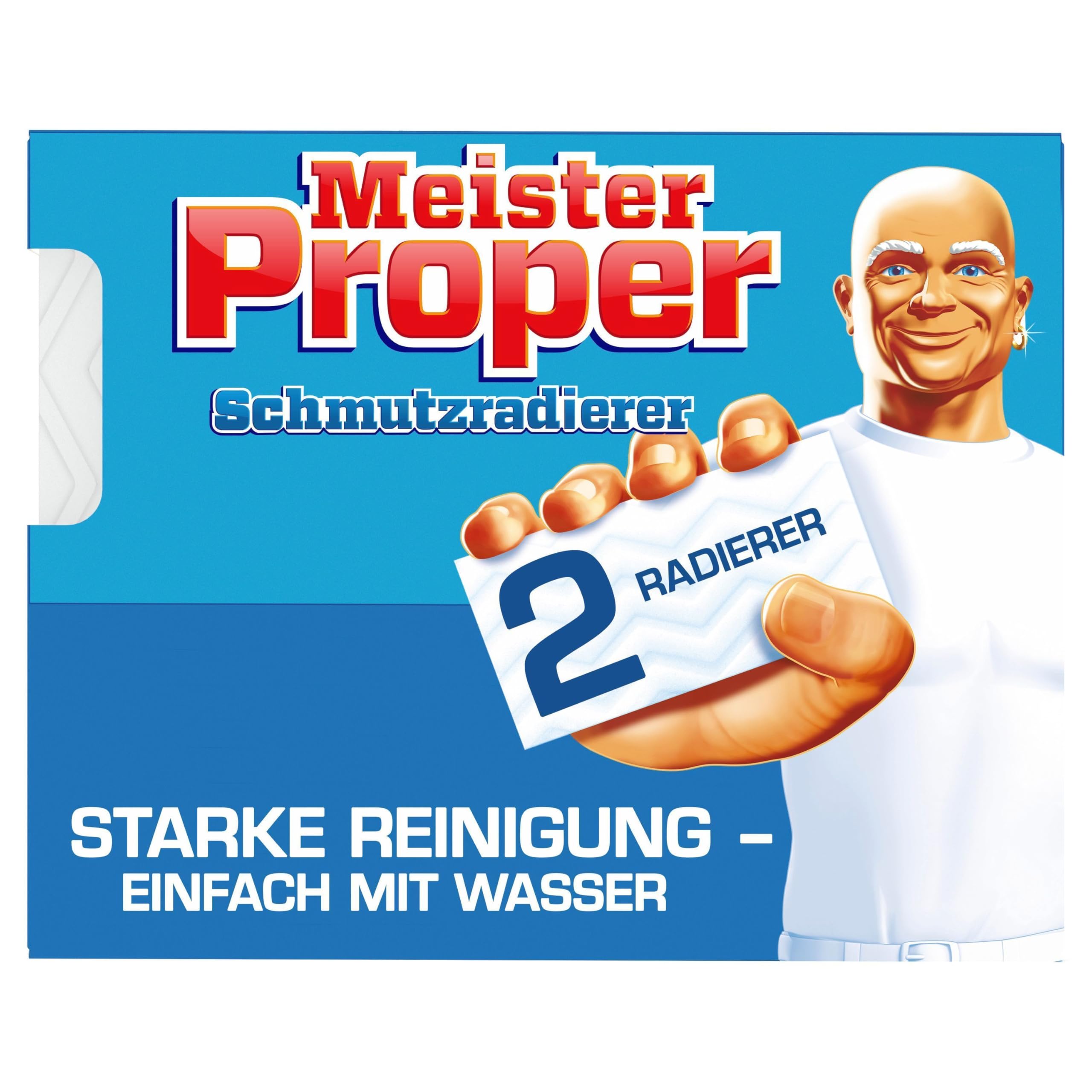 Meister Proper Schmutzradierer Schwamm, 2er Pack Original, Radiert Hartnäckigen Schmutz Für Strahlende Oberflächen