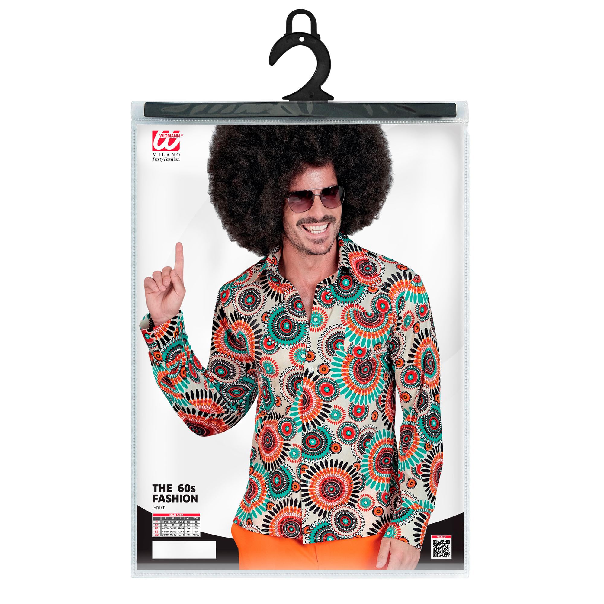 W WIDMANN MILANO Party Fashion Men's Hemd Shirt Hippie, Vintage, XXX-Large, 3XL - Image 2