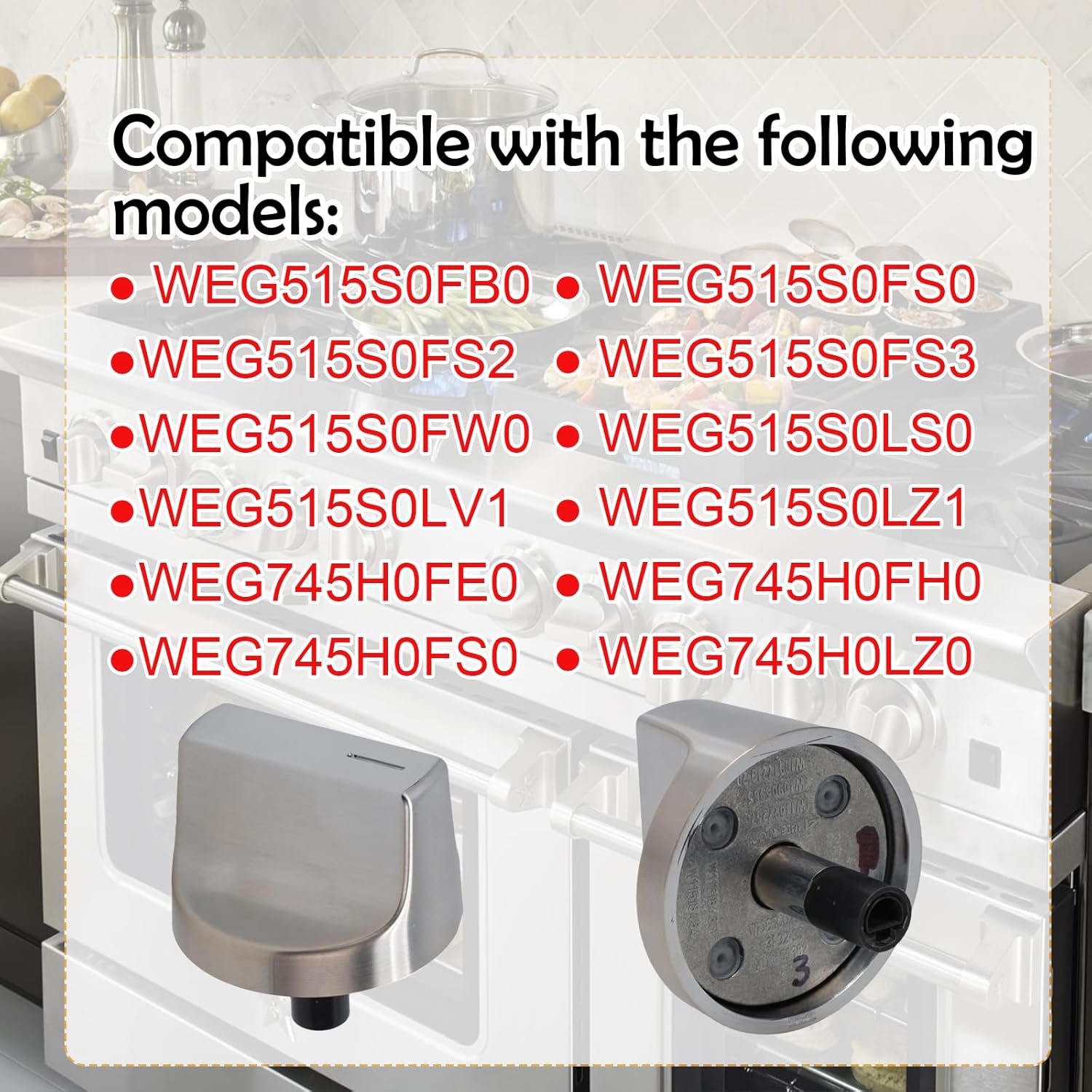 Eagles W11517334 Stove Knobs Replacement Compatible with Whirlpool Gas Range Burner Control Knobs Stove Top Knobs, Parts 4962305 W10850033 W11122869 W11458842(4PCS)