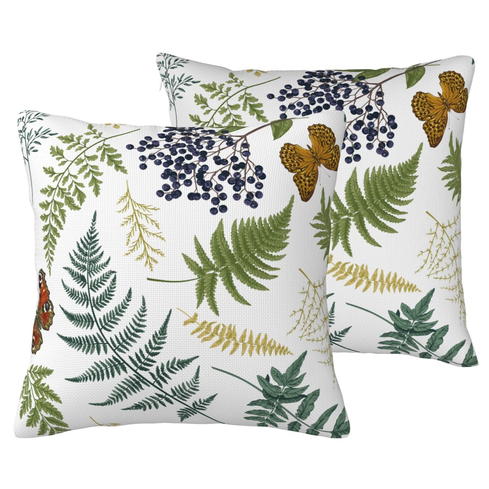 LOHDALOLF Botanical Cushion Covers 45x45 cm Set of 2, Waterproof Cushion Cases, Farmhouse Decorative Pillow Covers for Spring Patio Furniture — image 1