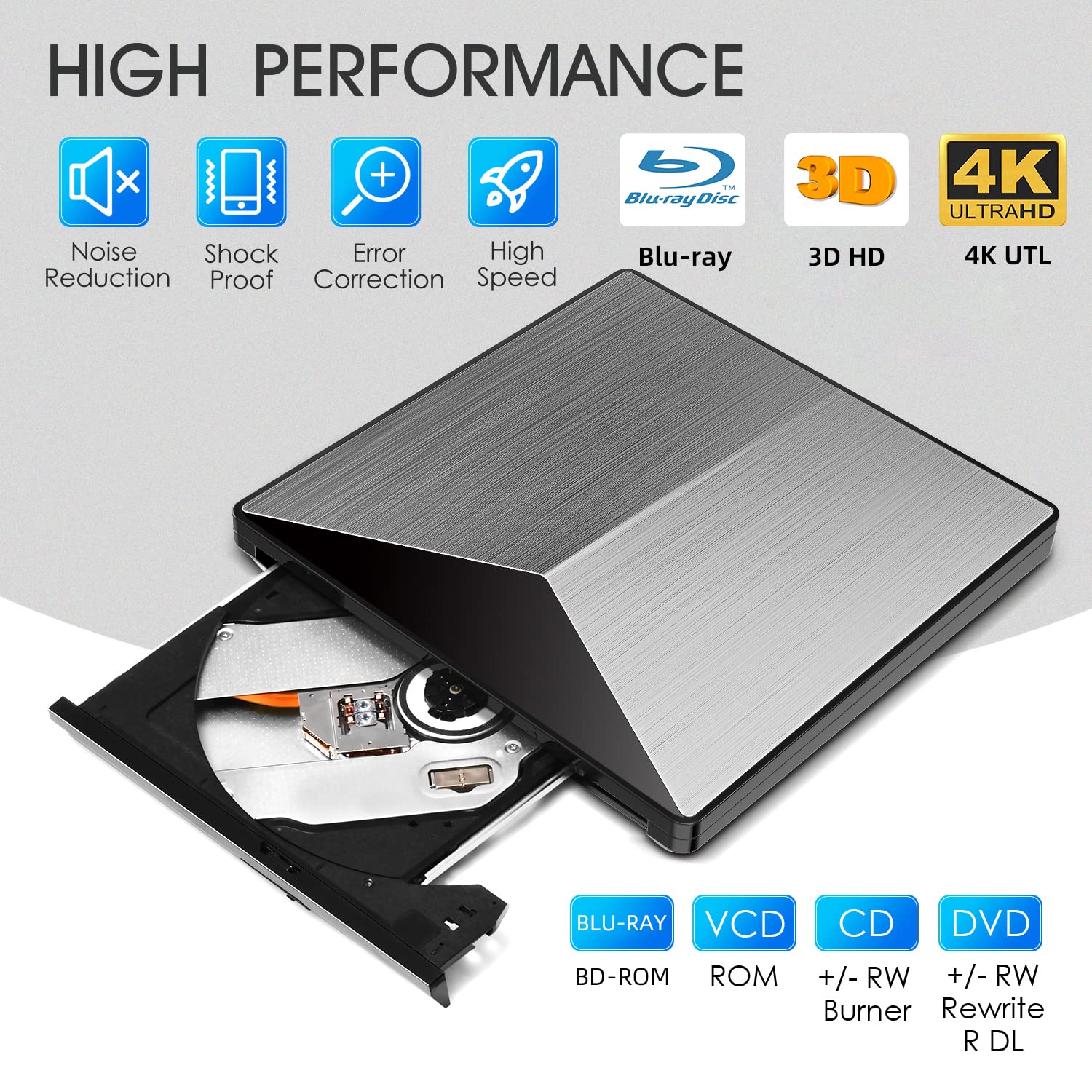Snapklik.com : YOTUO External Blu-ray Drive USB 3.0 Type C Protable BD ...