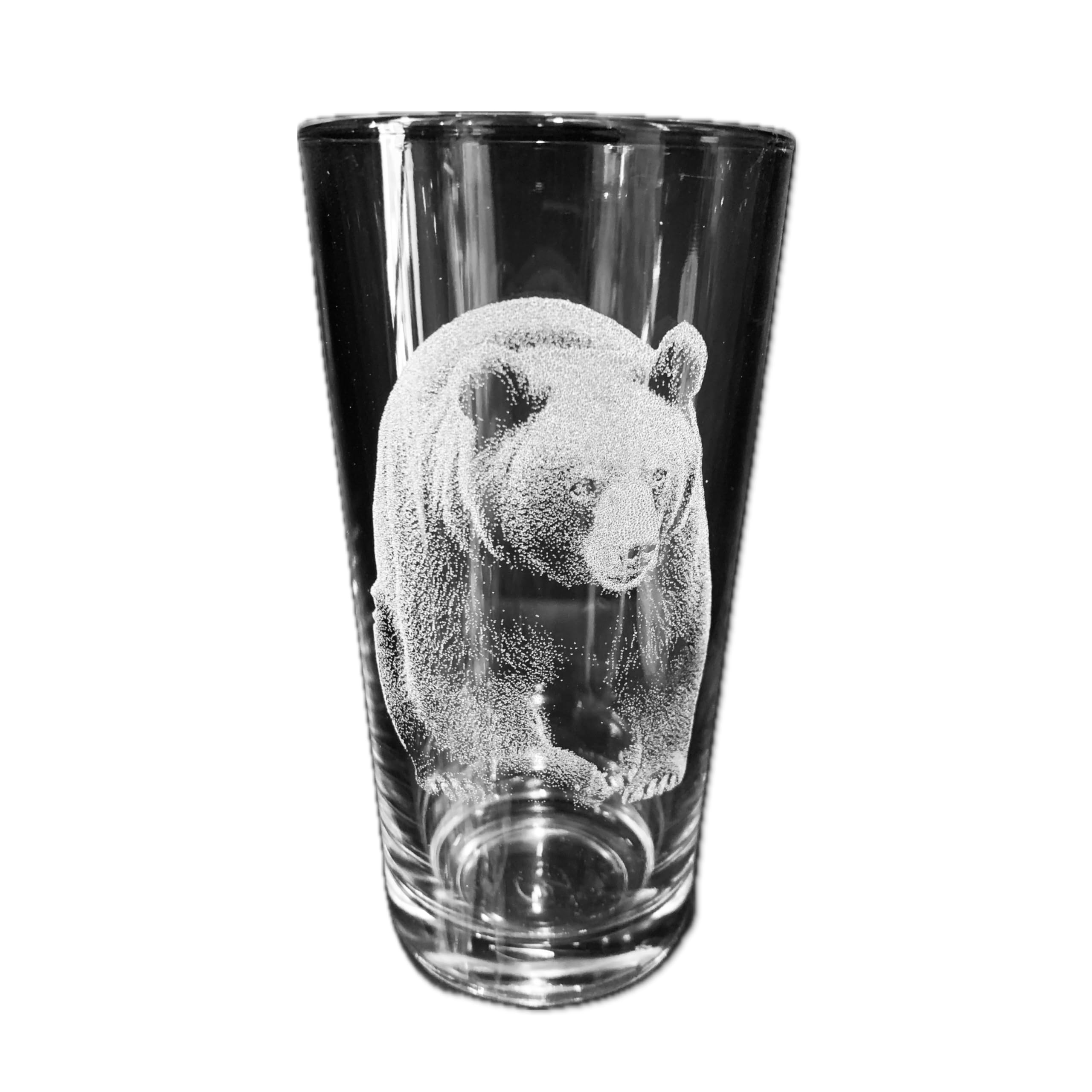 Animal Engraved Glass - Personalised Etched, Gift, Wine, Pint, Whiskey, Gin, Decanter, Cup, Tea, Shot, Christmas, Birthday, Brandy, Coffee, Mug, Beer, Set, vase, Bottle, Wedding, (Bear)