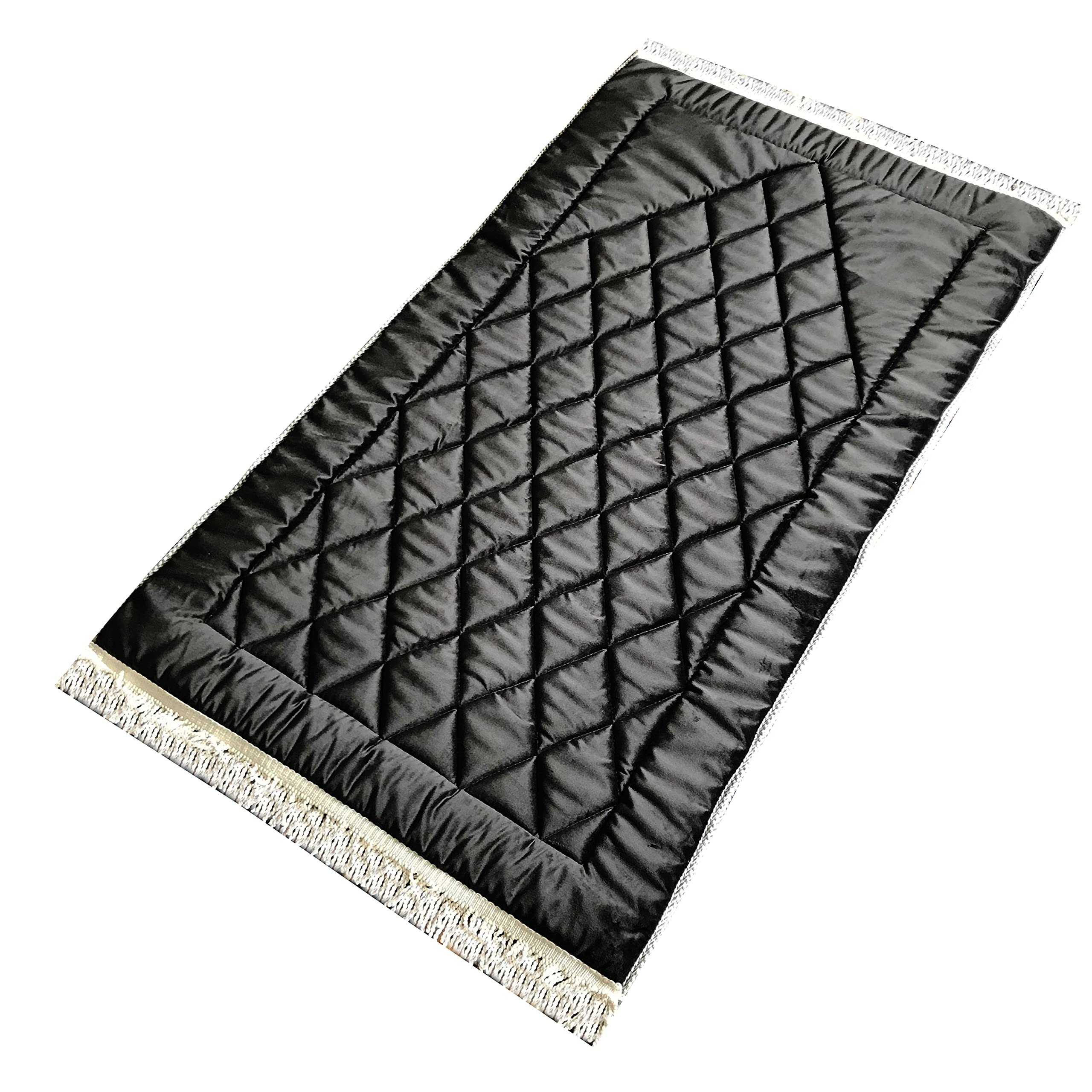 Bardzo gruby wyściełany (wyściełany) dywanik modlitewny z pudełkiem prezentowym - rozmiar: 120 x 70 x 5 cm (czarny)