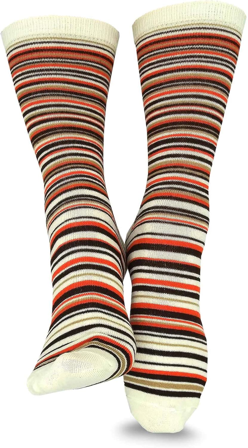 Cute Fun Novelty Dress Casual Argyle Stripe Floral Scallop Hearts Socks for Women Size 9-11 6pair 12pair School Socks